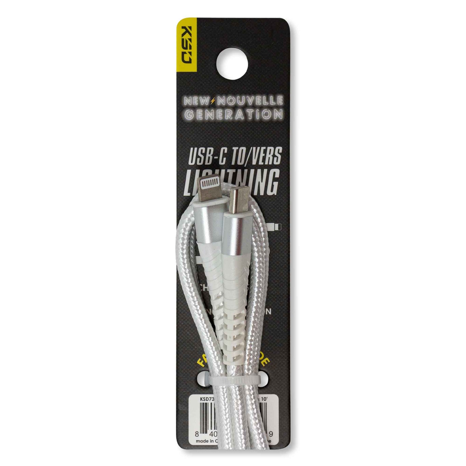 Câble micro-USB de Type-C à Lightning (iPhone), 3 m