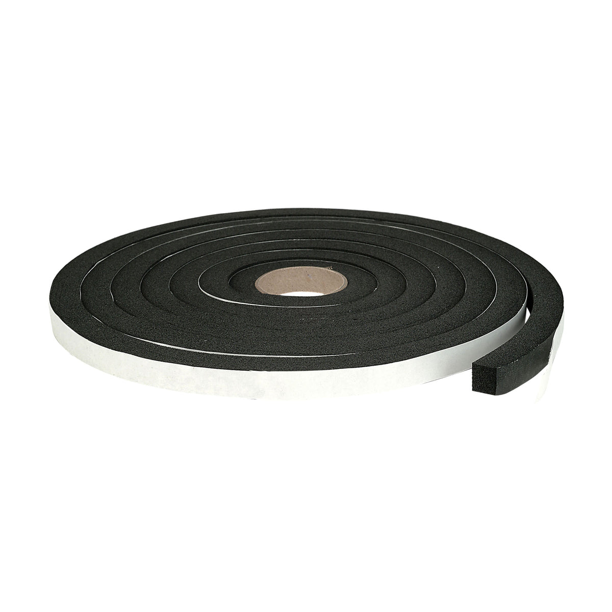 Ruban mousse néoprène noir autocollant et isolant, 0,38" x 17'