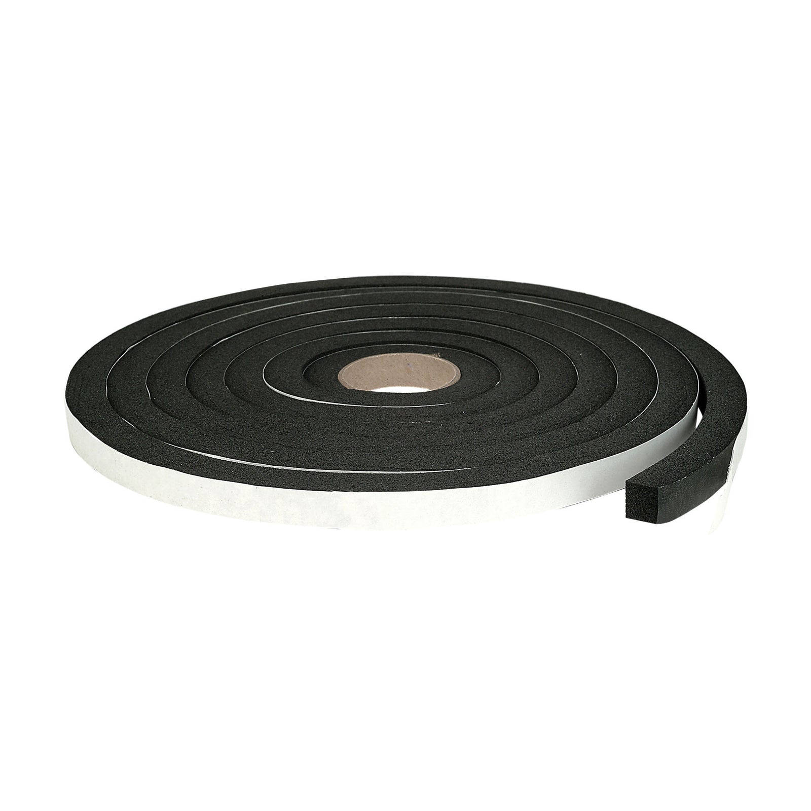 Ruban mousse néoprène noir autocollant et isolant, 0,38" x 17'