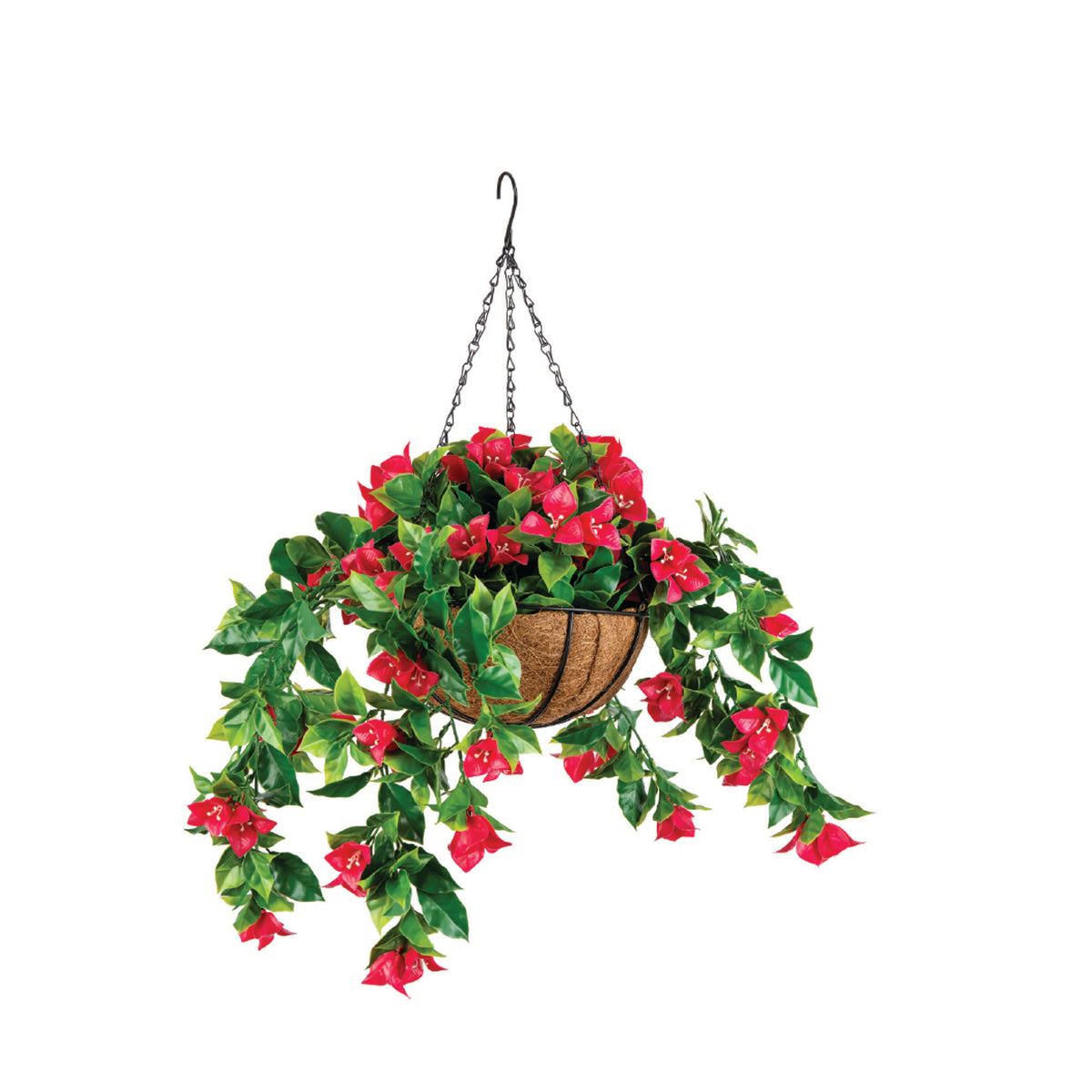 Jardinière de bougainvillier fuchsia artificielle suspendue, 20 x 24"