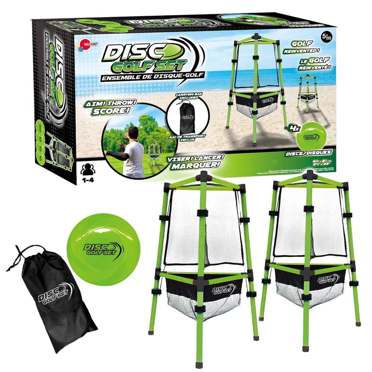 Ensemble de disques-golf, 2 cibles