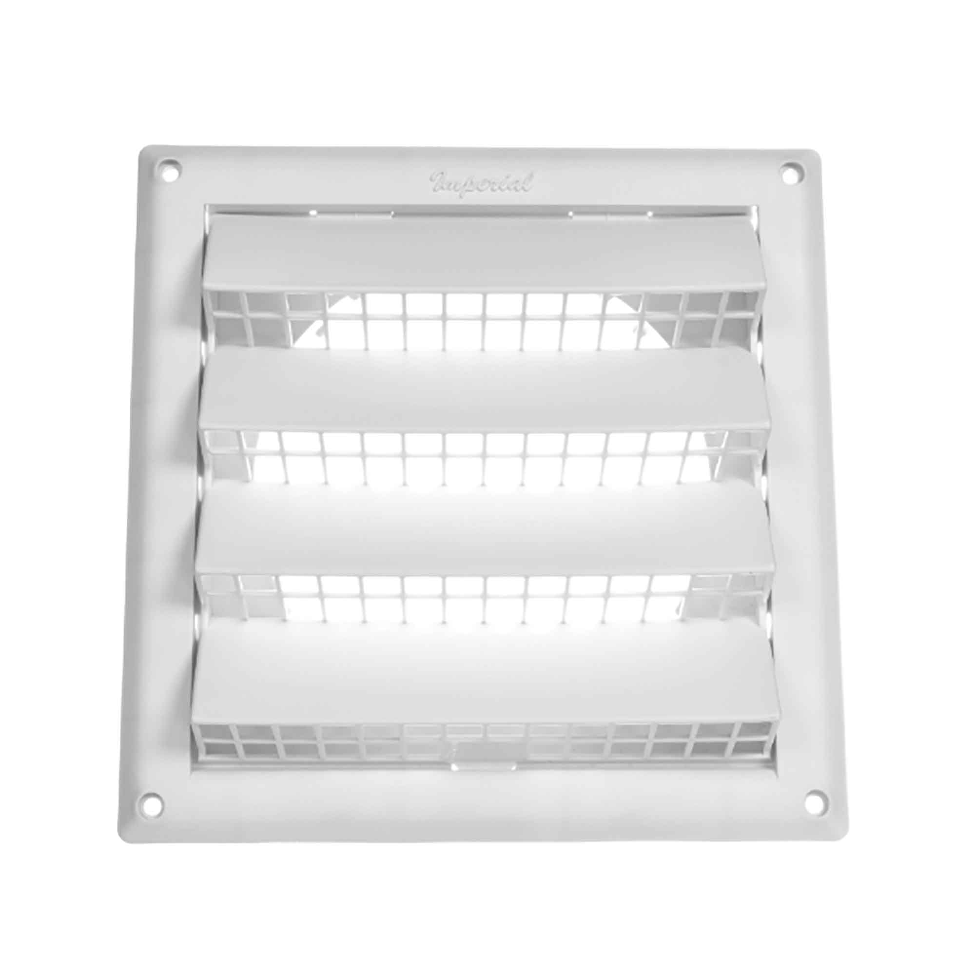 Capuchon d'entrée d'air avec grille de plastique, 5" (blanc)