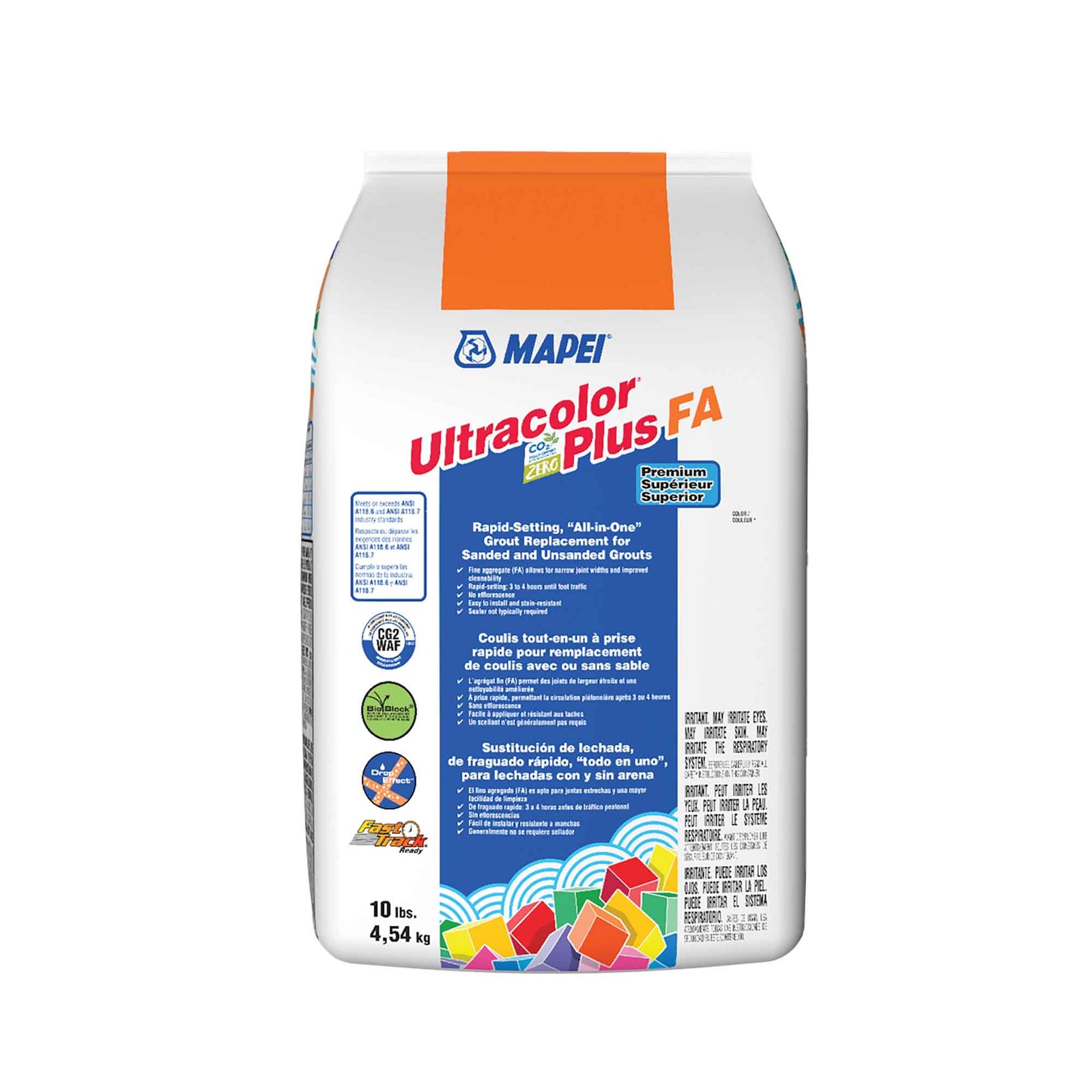 Coulis tout-en-un à prise rapide pour remplacement de coulis avec ou sans sable Ultracolor Plus FA de 10 lb, moisson #6