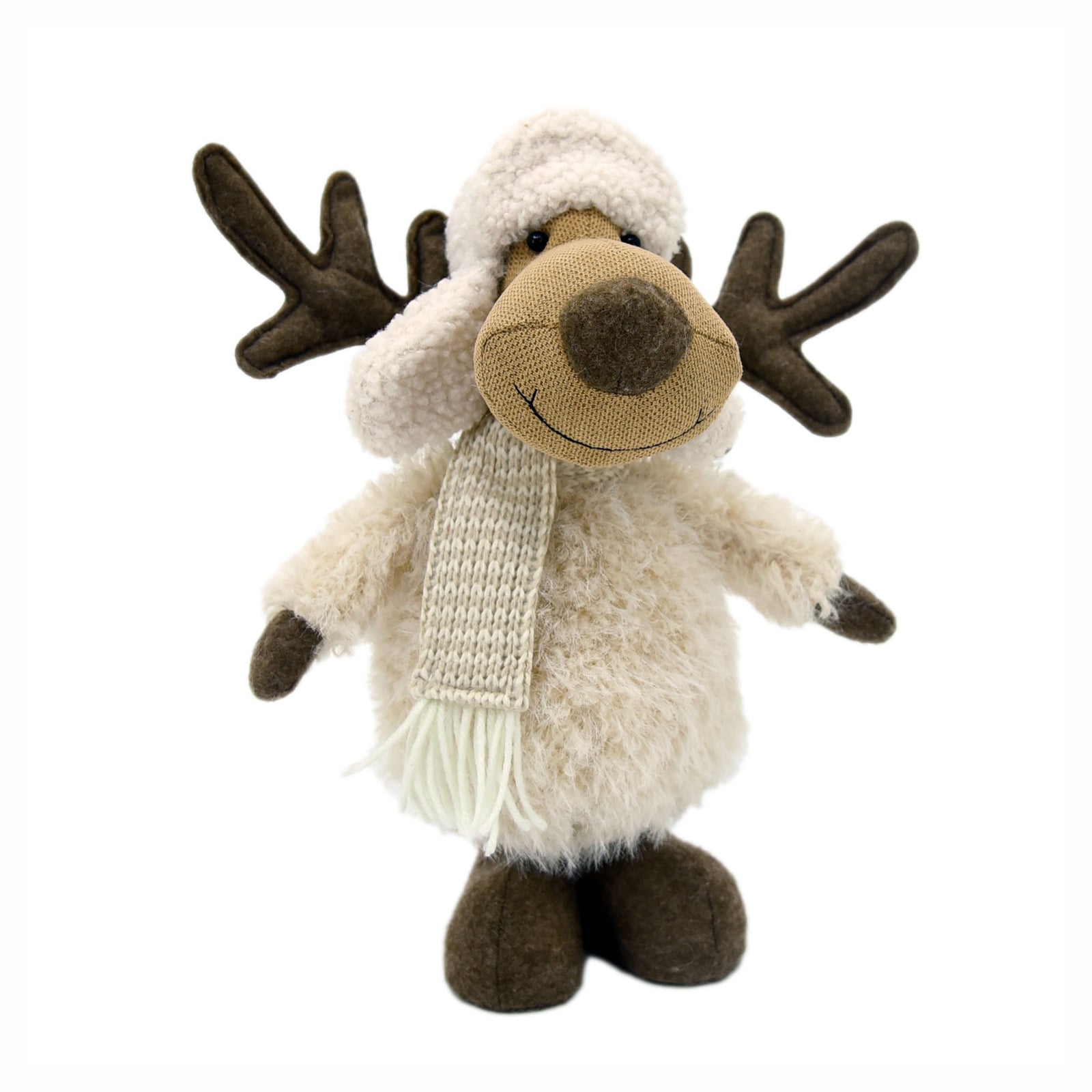 Élan en peluche debout avec corps en fourrure synthétique, 11,5"