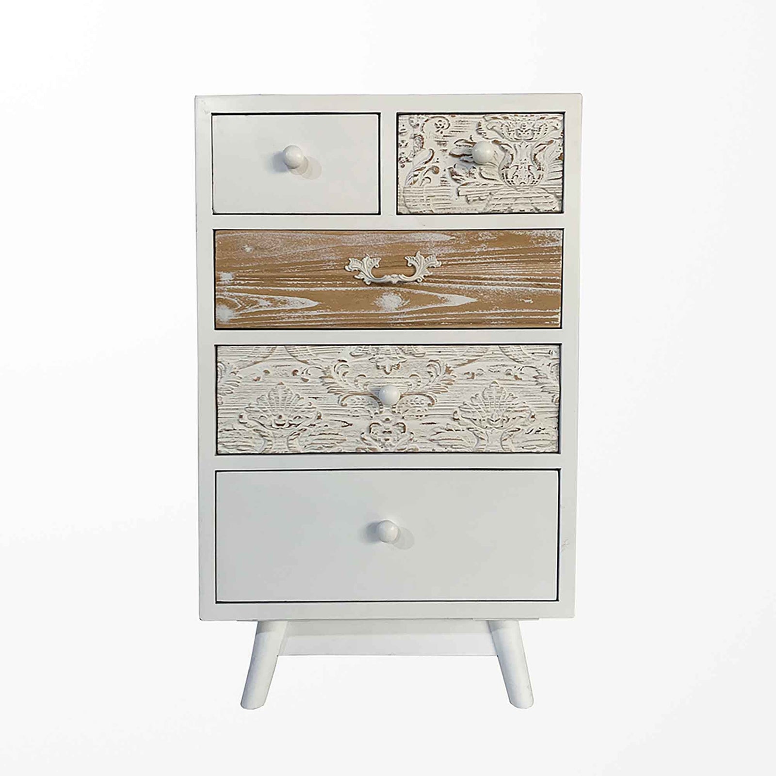 Commode ornée de 3 styles à 5 tiroirs, 20" x 14" x 32-1/4"