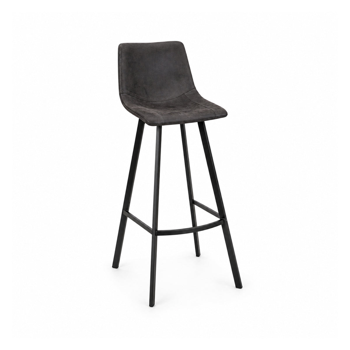 Chaise de comptoir noire avec pattes noires, 2 unités