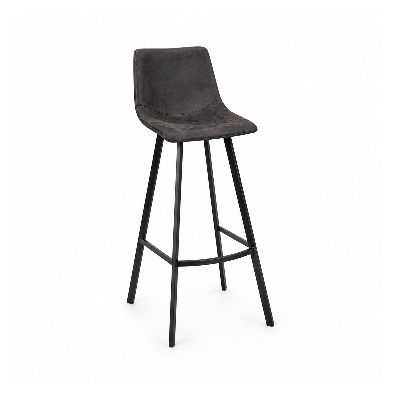 Chaise de comptoir noire avec pattes noires, 2 unités