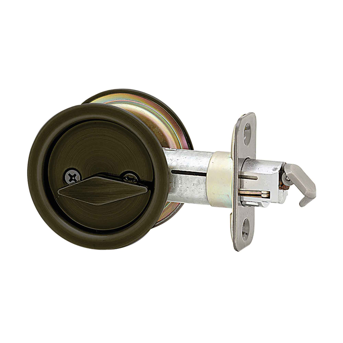 Poignée ronde d’intimité pour porte escamotable, bronze vénitien