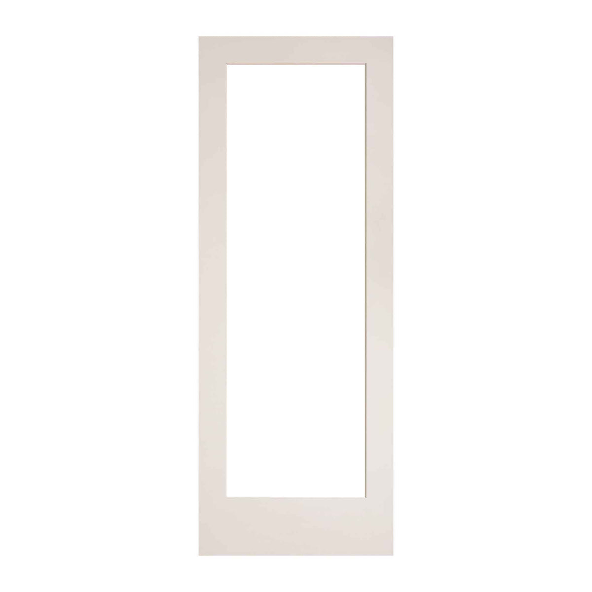 Porte Française de style Shaker à 1 verre clair avec apprêt blanc, 24&#39;&#39; x 80&#39;&#39; 