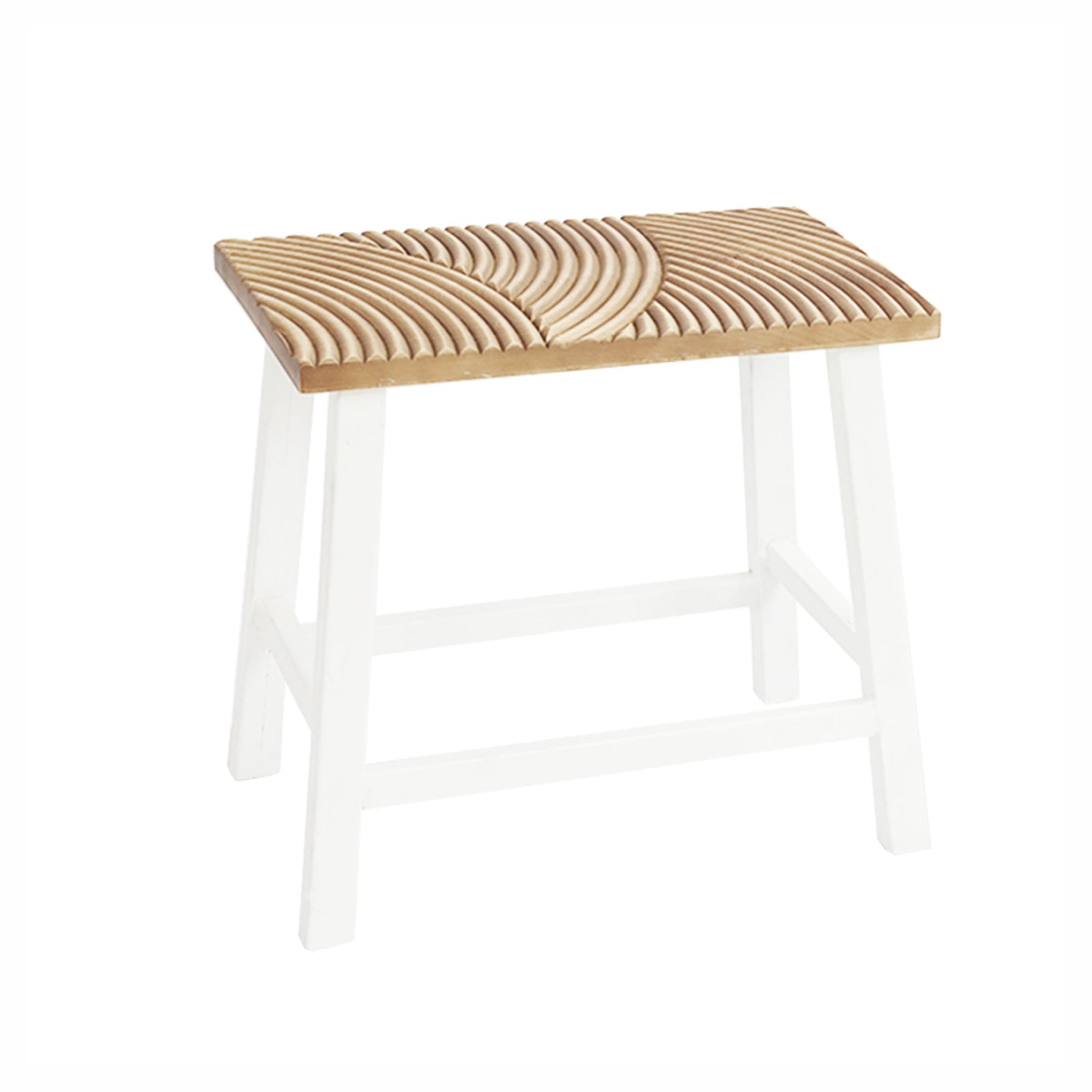 Banc en bois blanc, 18,50" x 11,41" x 17,71"