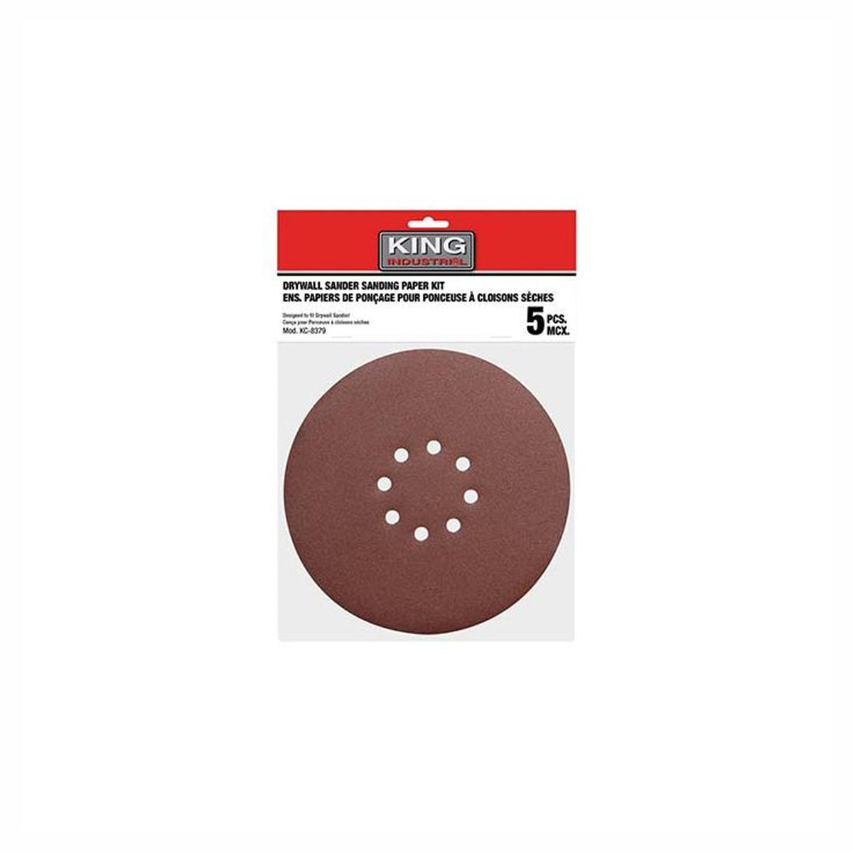 Ensemble de papier abrasif à gain 80 pour ponceuse à cloison sèche, 8-7/8" (5 unités)
