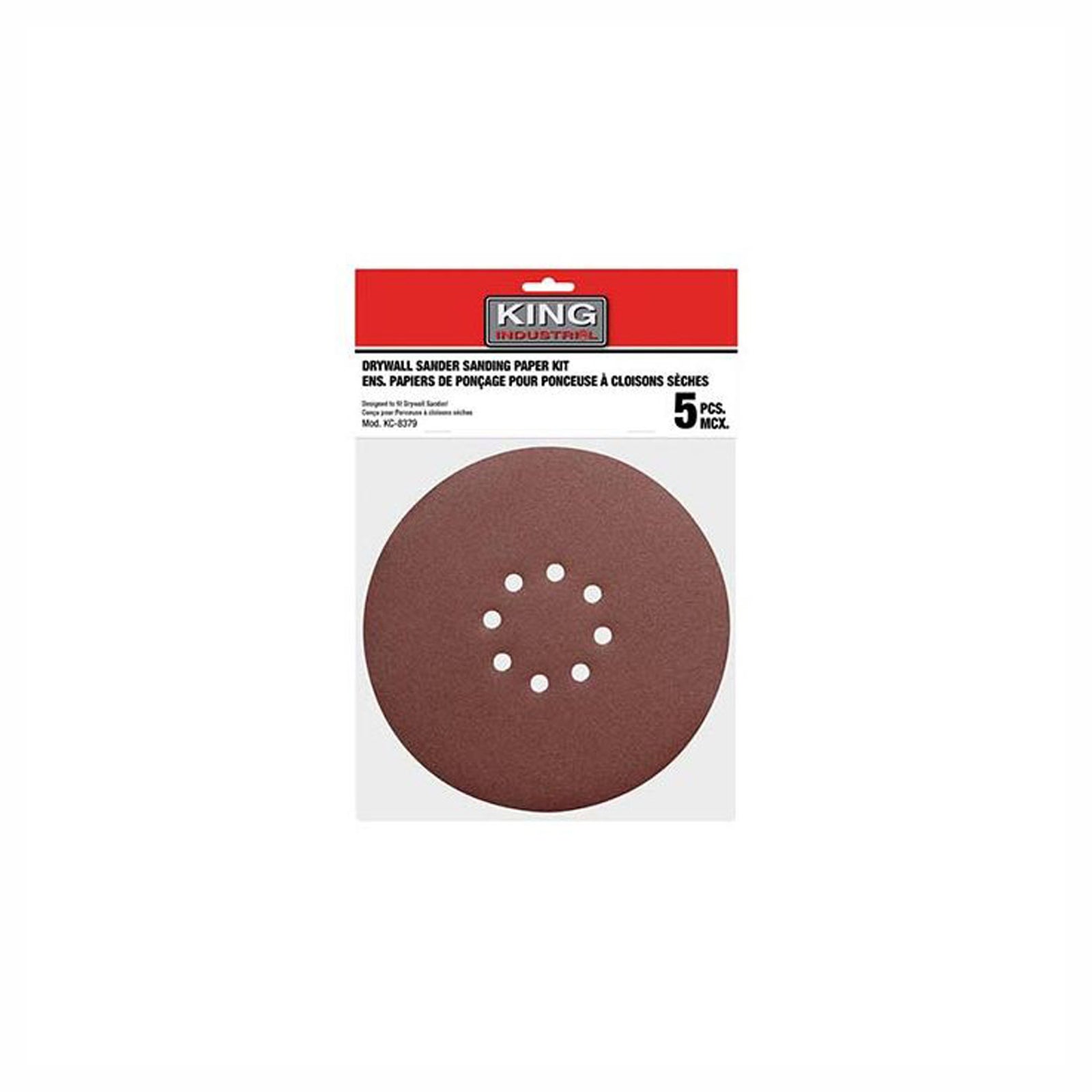 Ensemble de papier abrasif à gain 80 pour ponceuse à cloison sèche, 8-7/8" (5 unités)