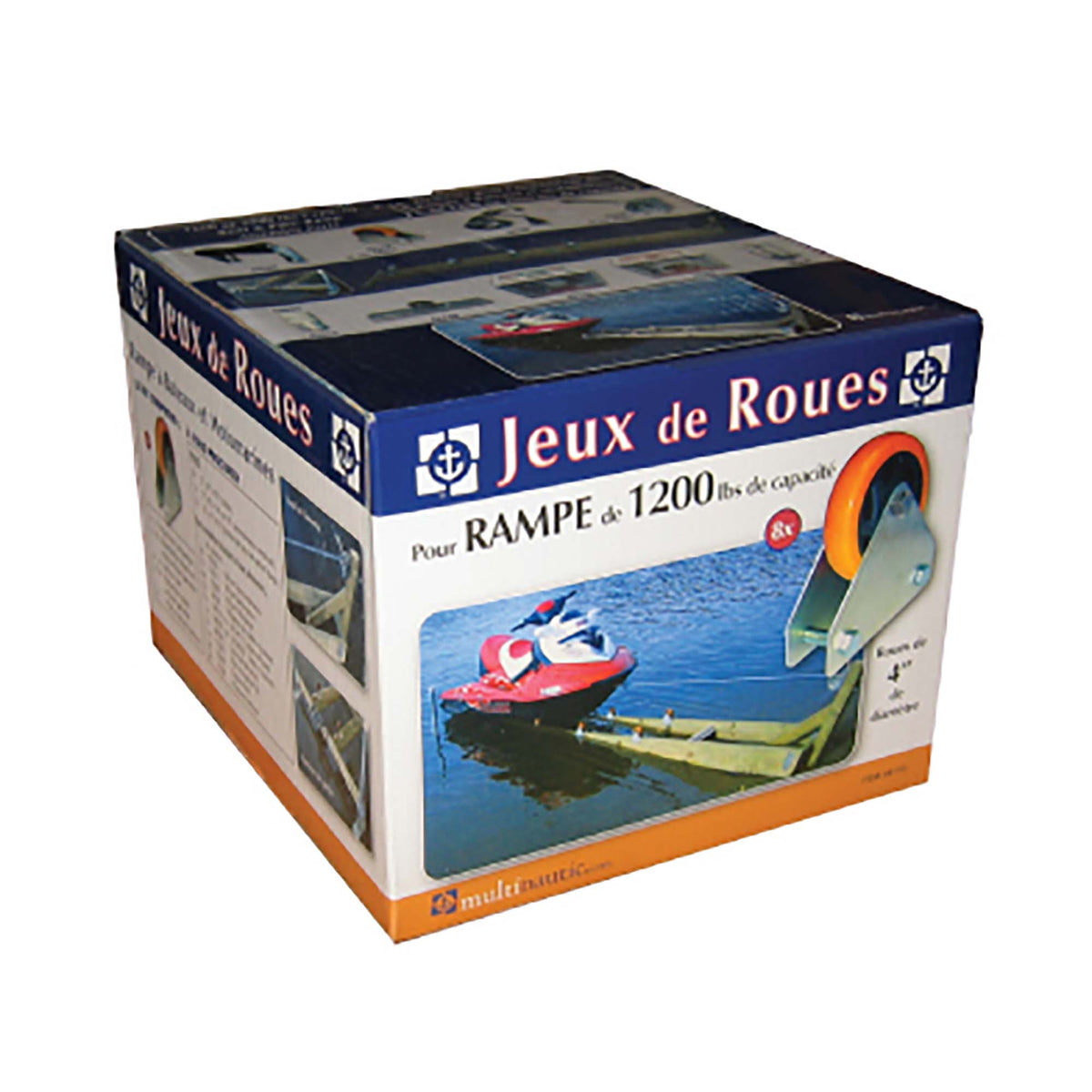 Ensemble de 4 paires de roues de 4&#39;&#39; pour rampe de bateau