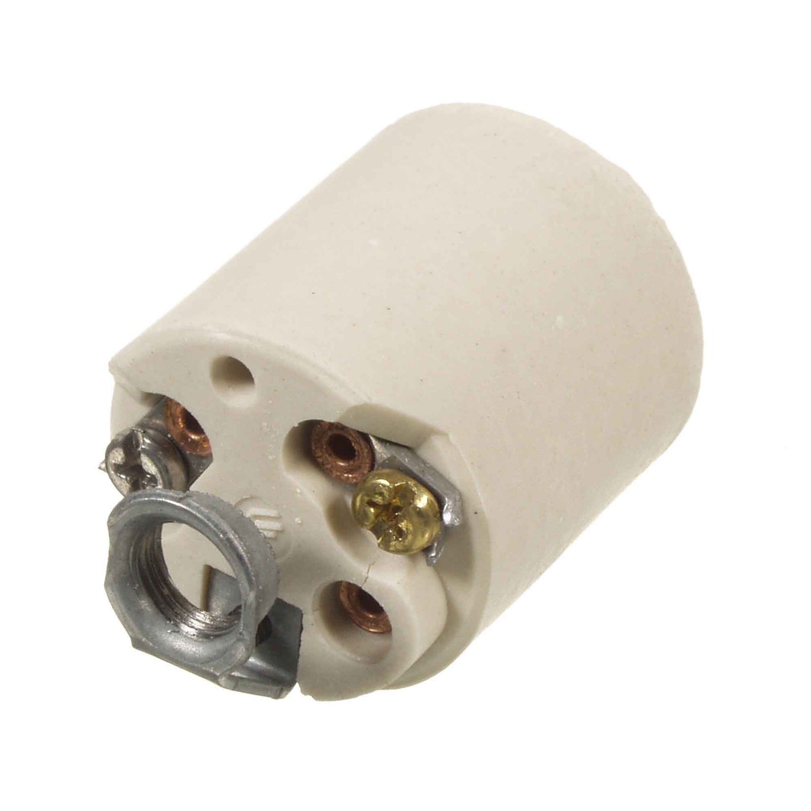 Douille de lampe à raccord fileté en porcelaine blanc , 1 1/2"