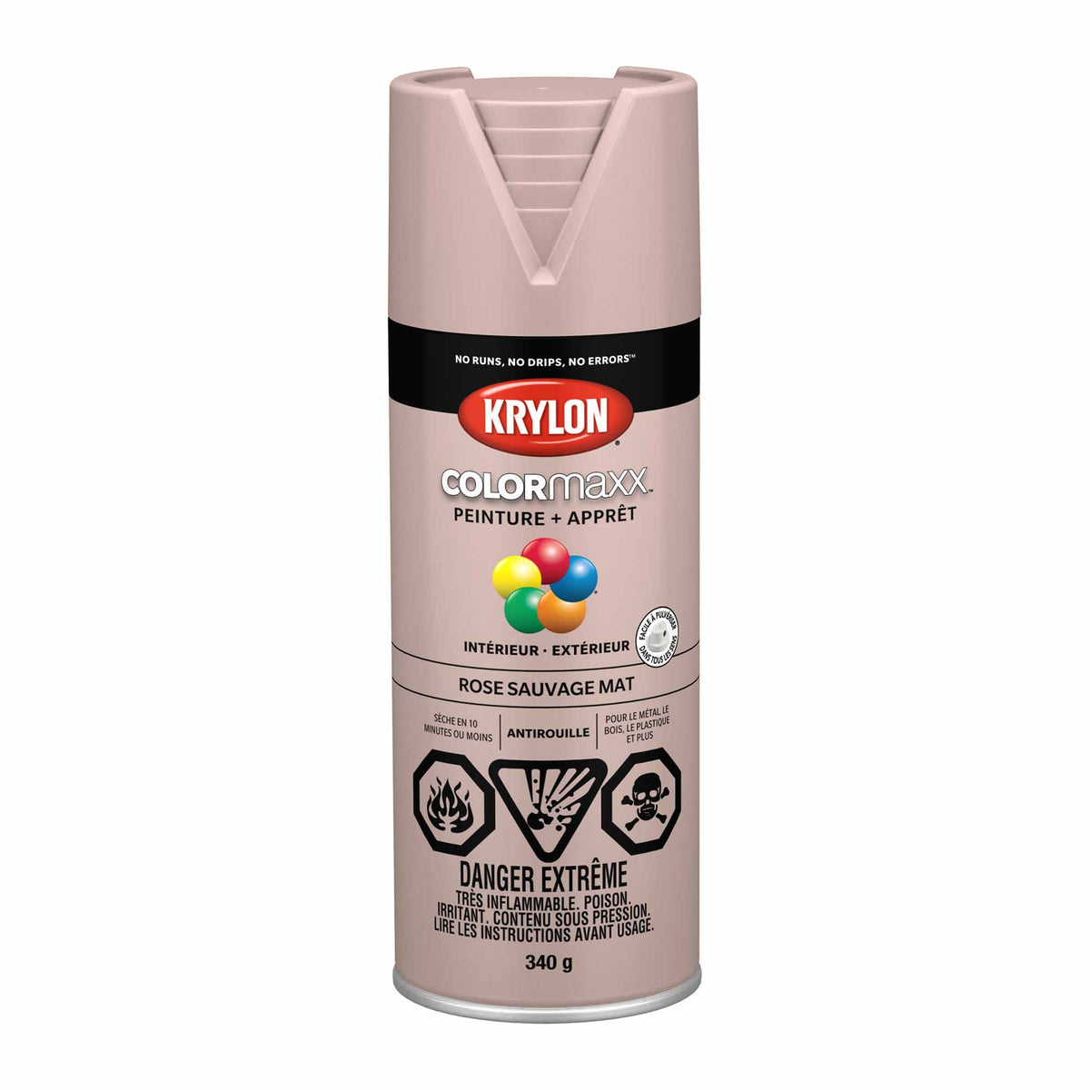 Krylon aérosol COLORMAXX peinture + apprêt rose sauvage mat, 340 g