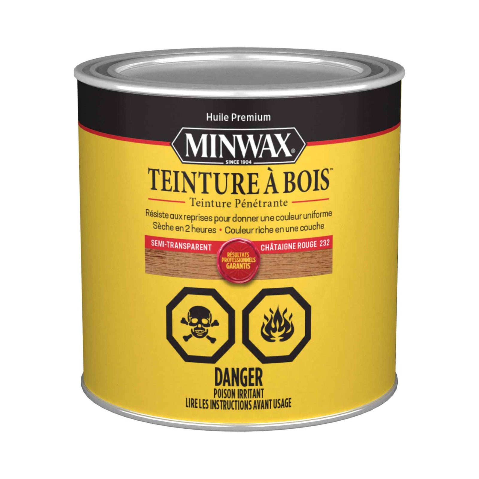 Minwax teinture à bois semi-transparent châtaigne rouge, 236 ml