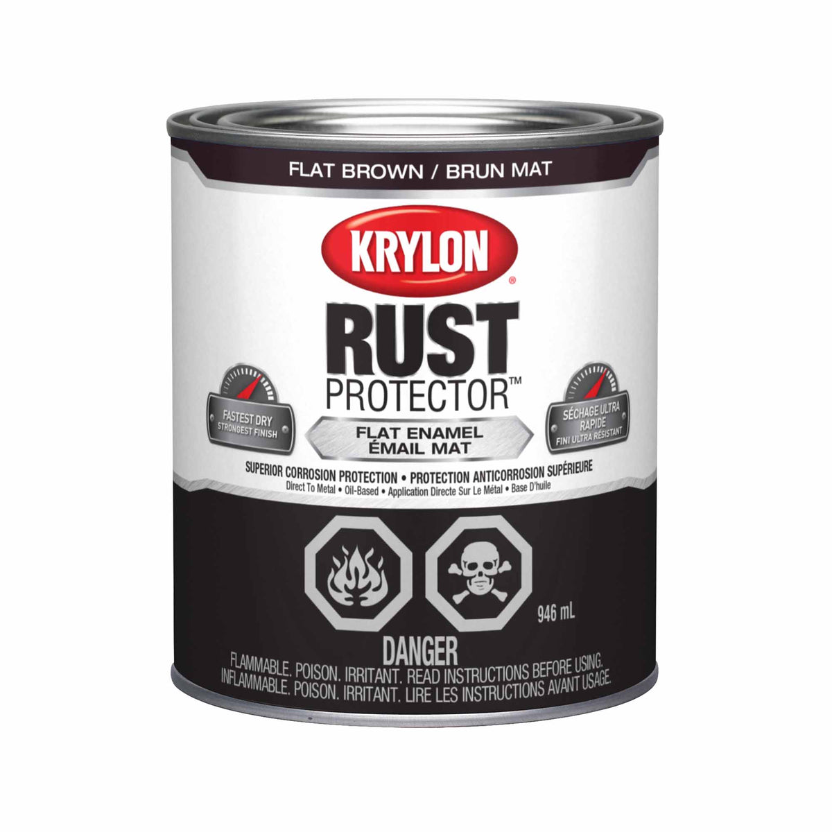 Krylon Rust Protector émail mat brun, 946 ml