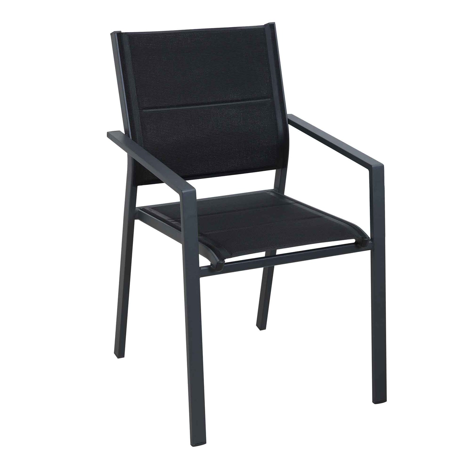 Chaise de terrasse empilable, noir