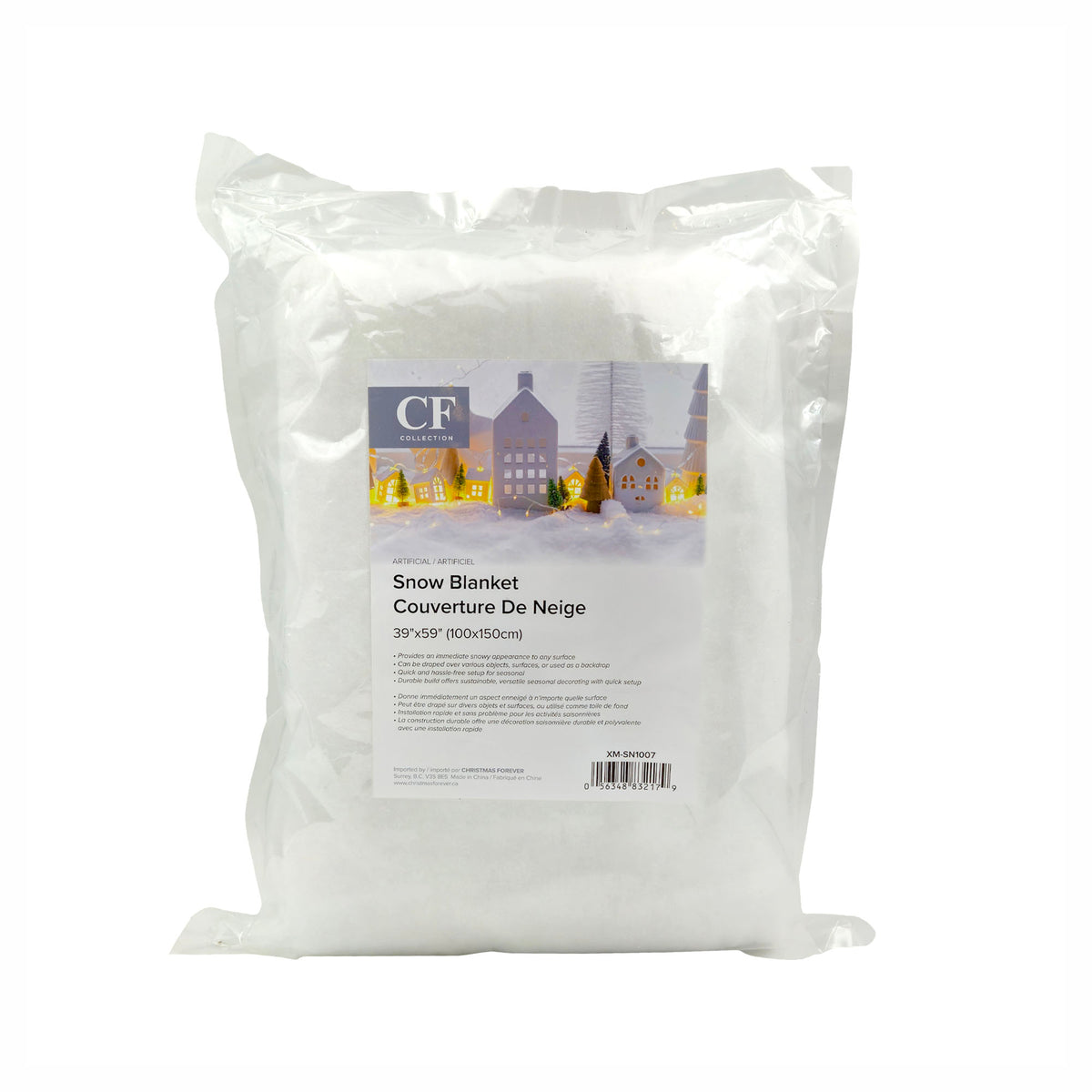 Couverture de fausse neige, 39" x 59"