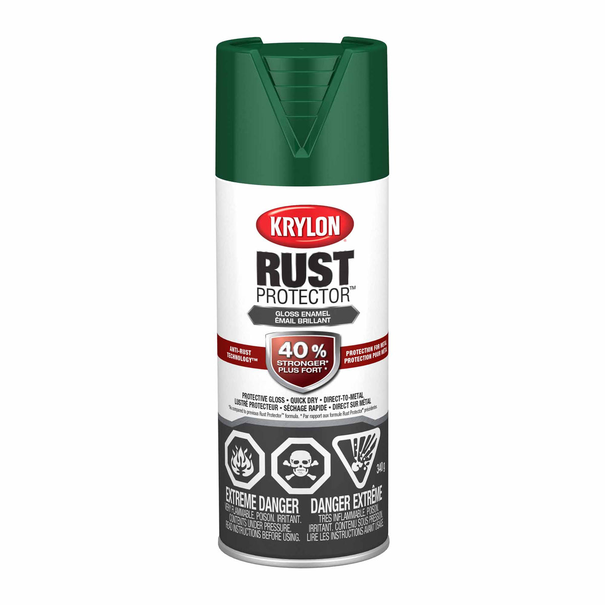 Krylon Rust Protector aérosol émail brillant vert forêt, 340 g