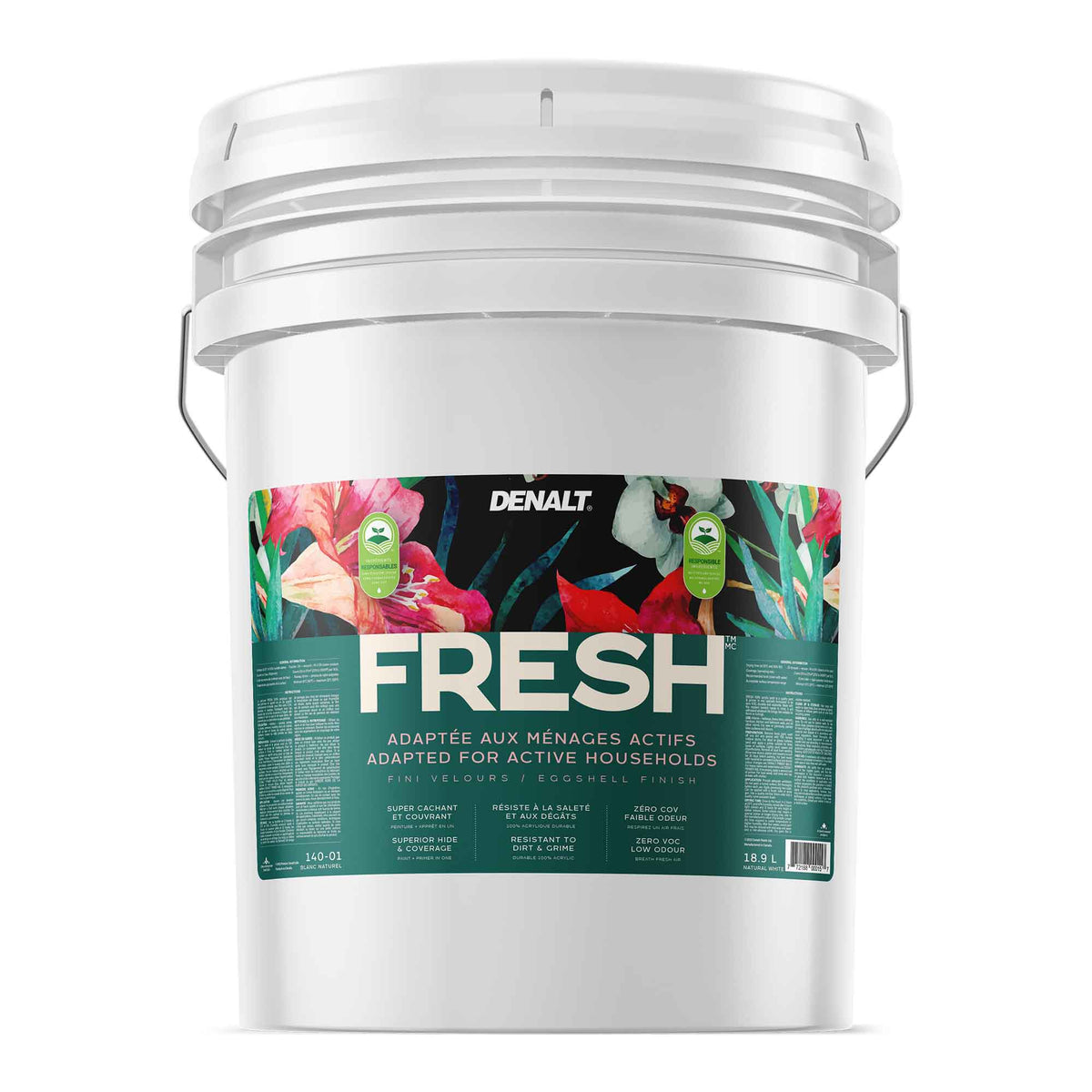 Peinture d'intérieure Denalt Fresh velours blanc naturel, 18,9 L