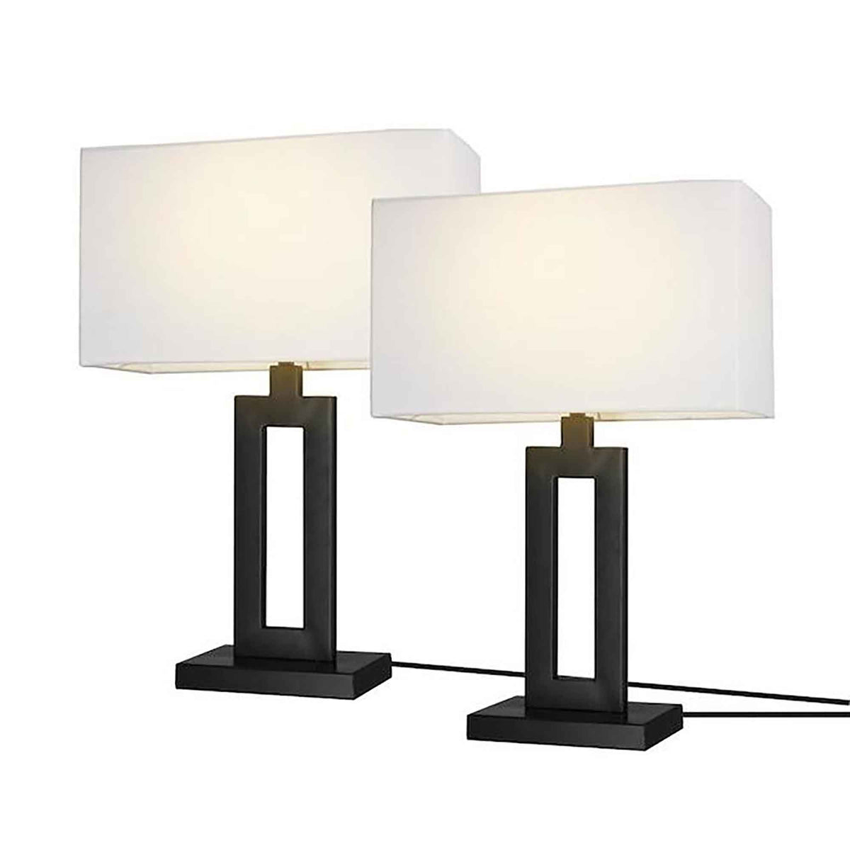 Lampe de table D&#39;Alessio en métal en noir mat, 20&quot; (2 unités)