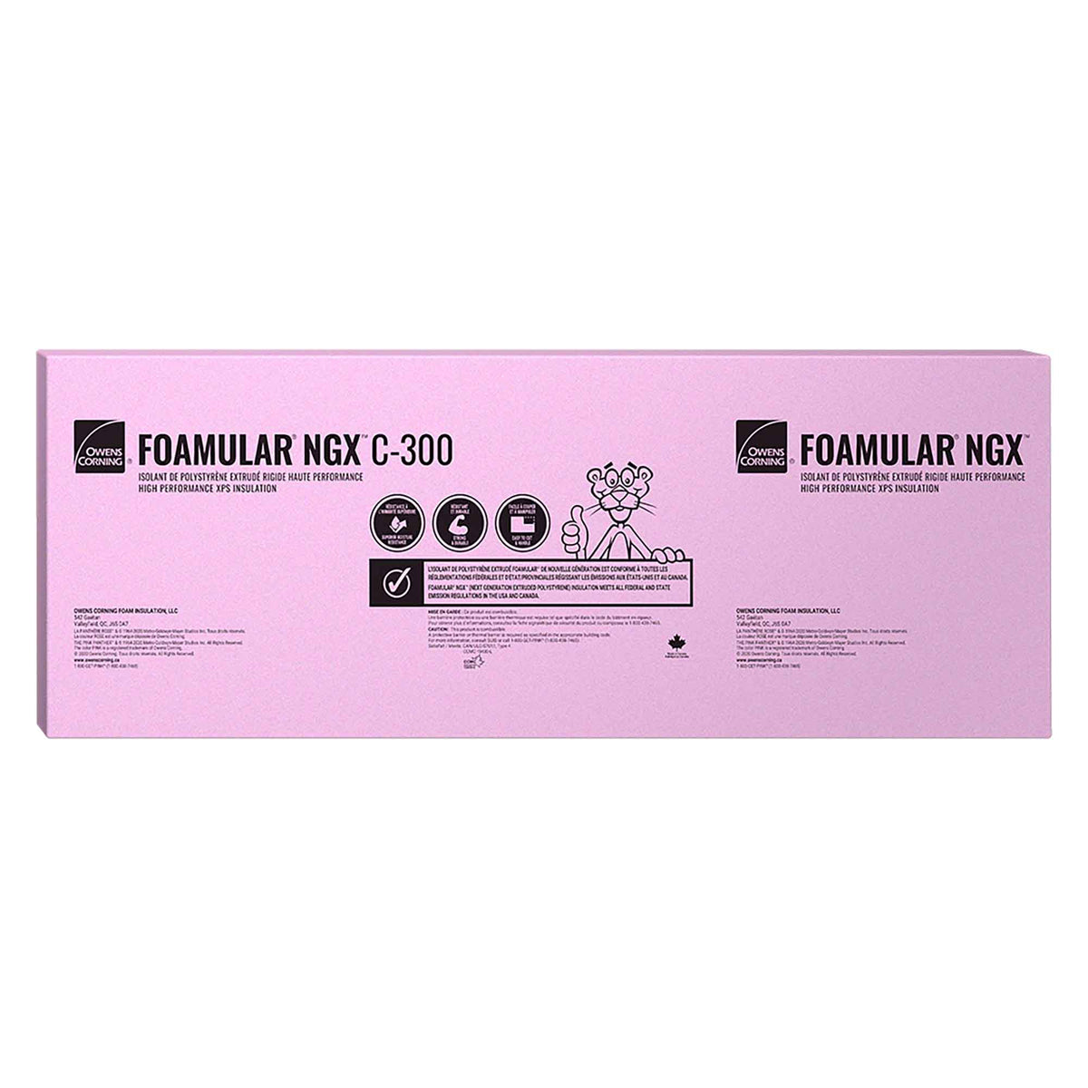 Isolant de polystyrène extrudé rigide FOAMULAR NGX C-300, 1,5'' x 2' x 8'