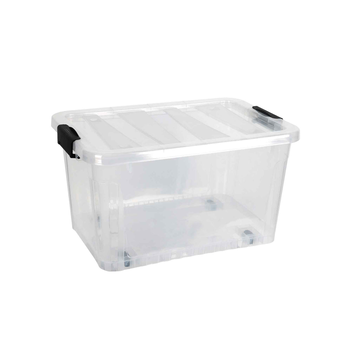 Bac de rangement transparent et empilable sur roulettes, 40 L  