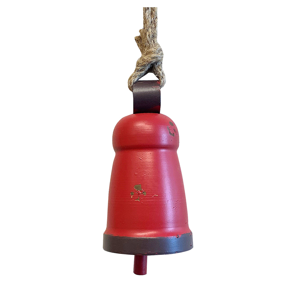 Cloche métallique rouge à suspendre, 5''