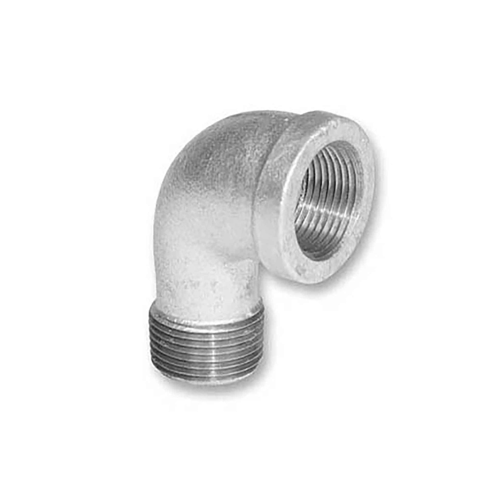 Raccord en coude de 90° en fonte galvanisée, 1" M x F