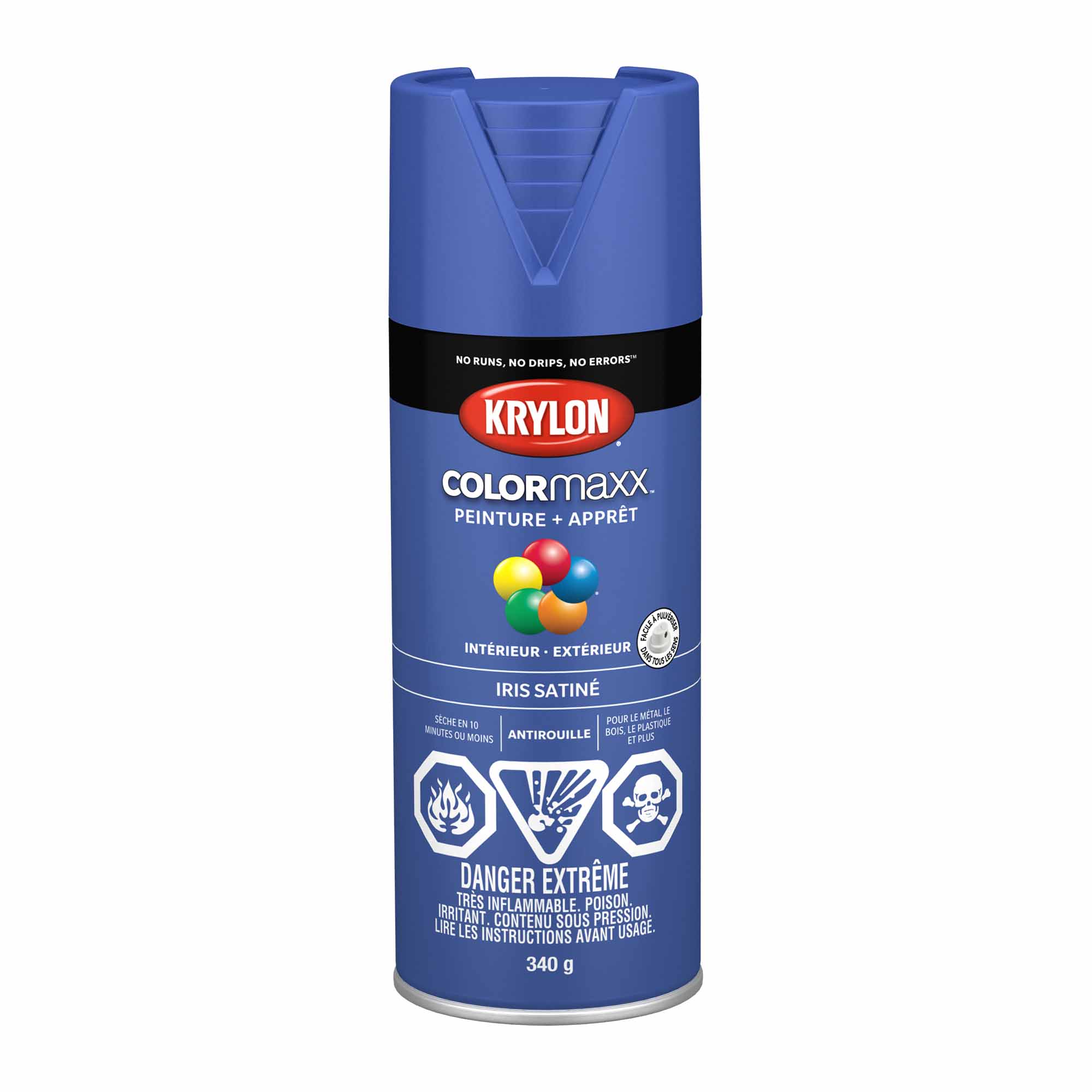 Krylon aérosol COLORMAXX peinture + apprêt iris satiné, 340 g