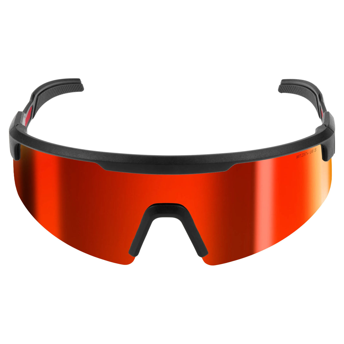 Lunettes de sécurité enveloppantes avec verres rouge miroir antiéraflures