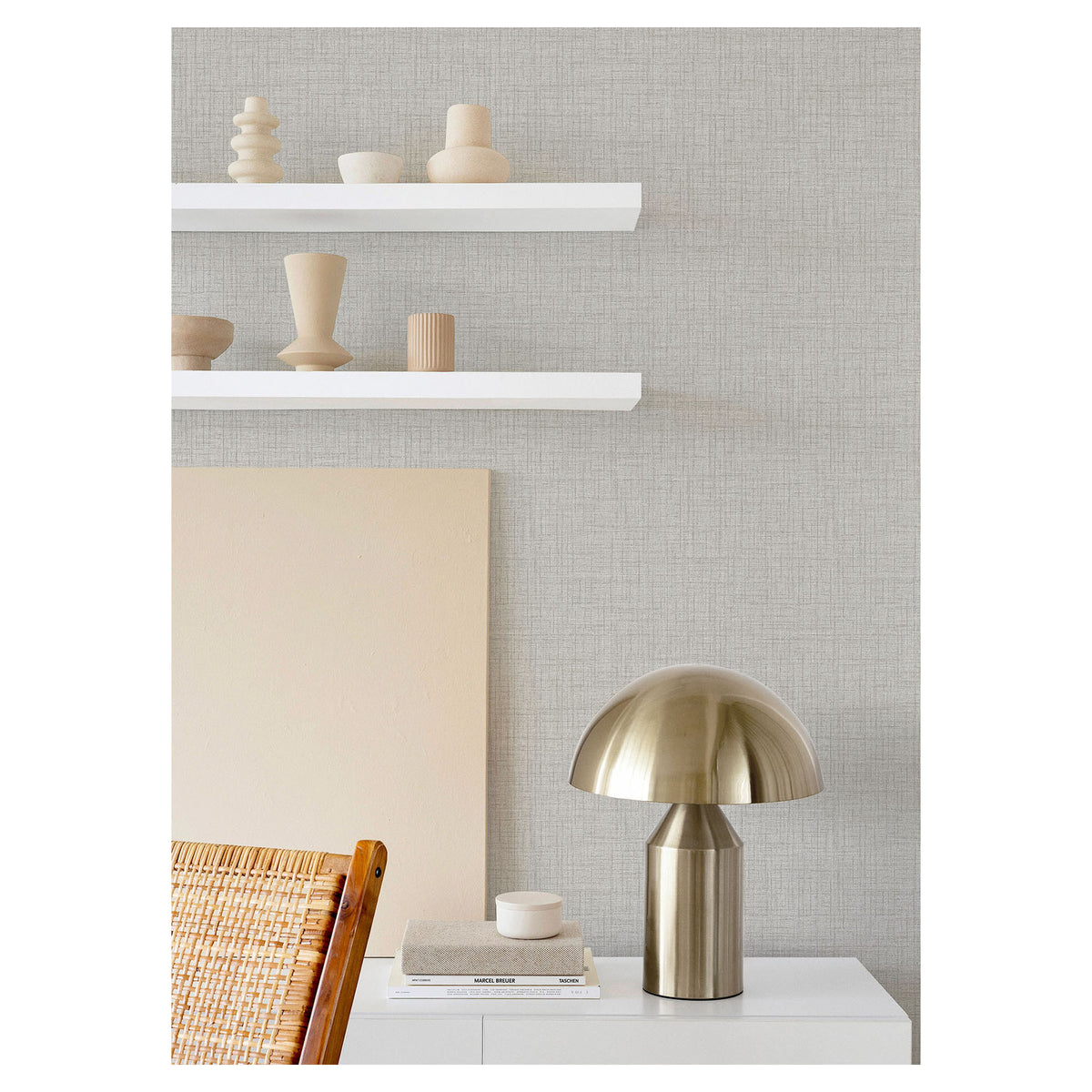 Papier peint autocollant Lansdowne, 20,5" x 18' (gris)
