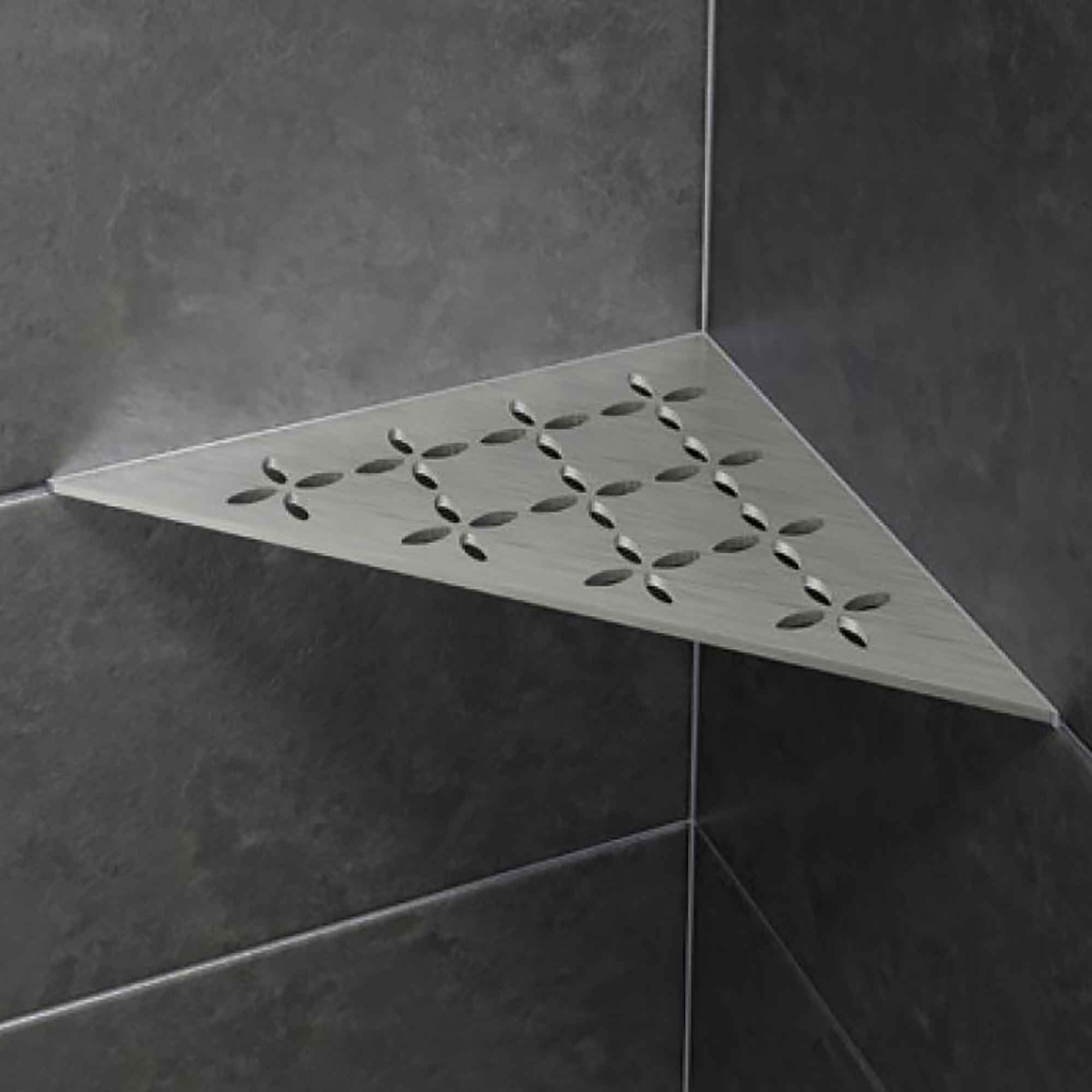 Étagère de coin pour douche au design Floral, triangulaire