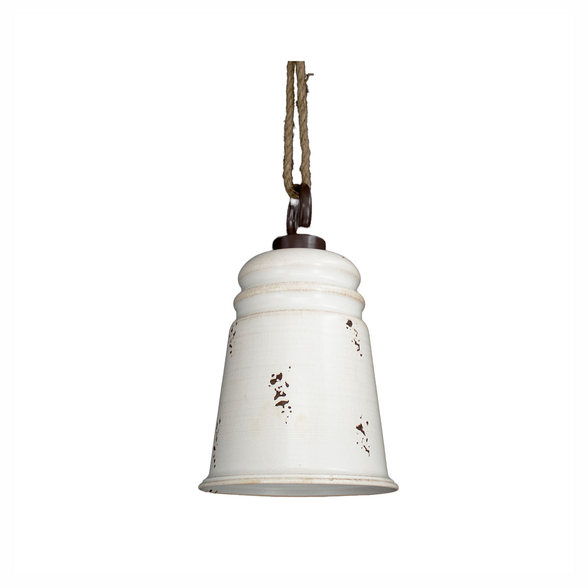 Cloche de métal rustique, 13" (blanc)