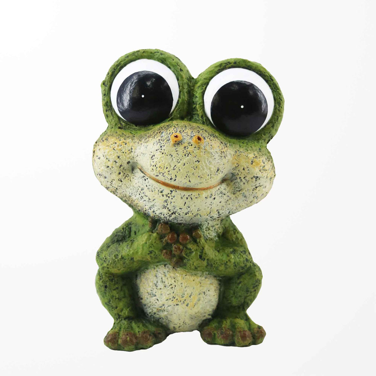 Statuette de grenouille heureuse avec de grands yeux, 6-1/4&#39;&#39; x 5&#39;&#39; x 9-1/4&#39;&#39;