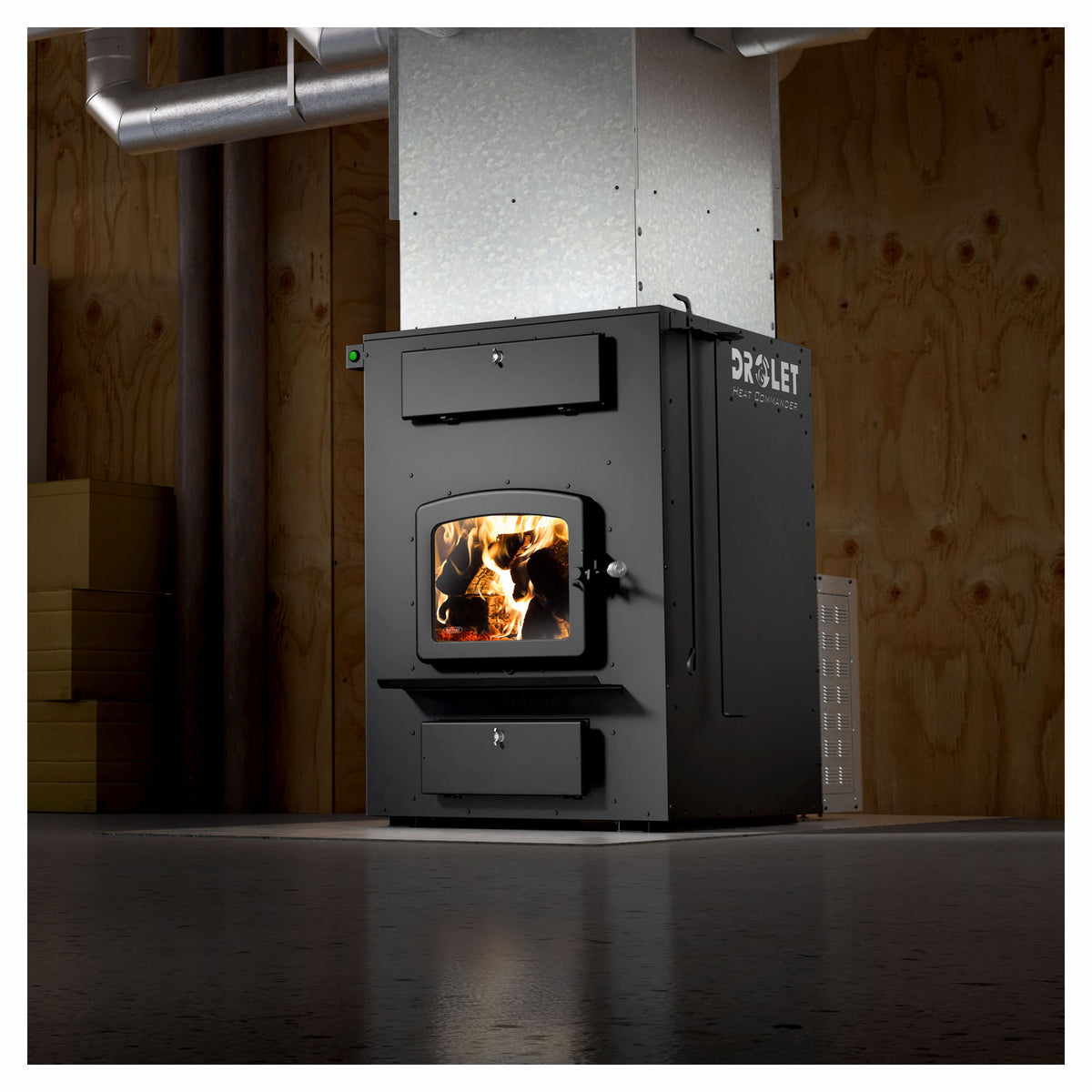 Fournaise à bois Heat Commander noire, 310 000 BTU
