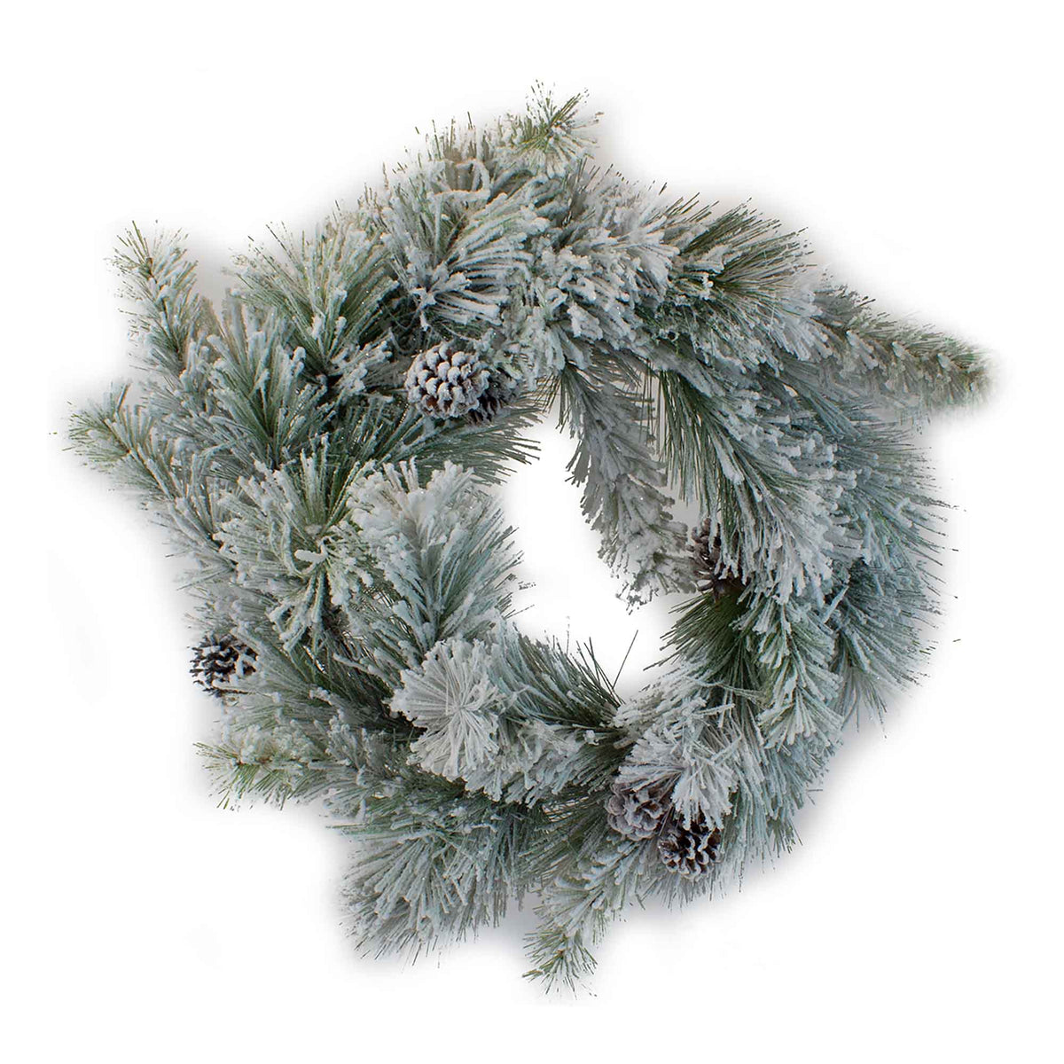 Couronne de sapinage avec neige, 24''