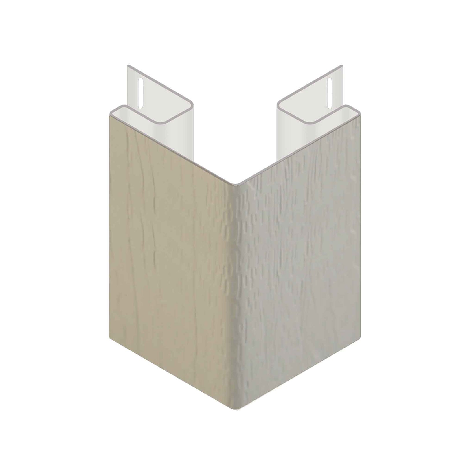 Moulure de coin extérieur en vinyle beige, 10' x 3/4" x 3"