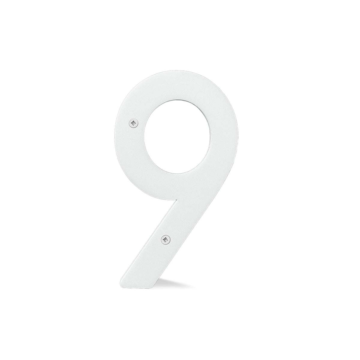 Chiffre percé de 5’’en plexiglas, #9 (blanc)