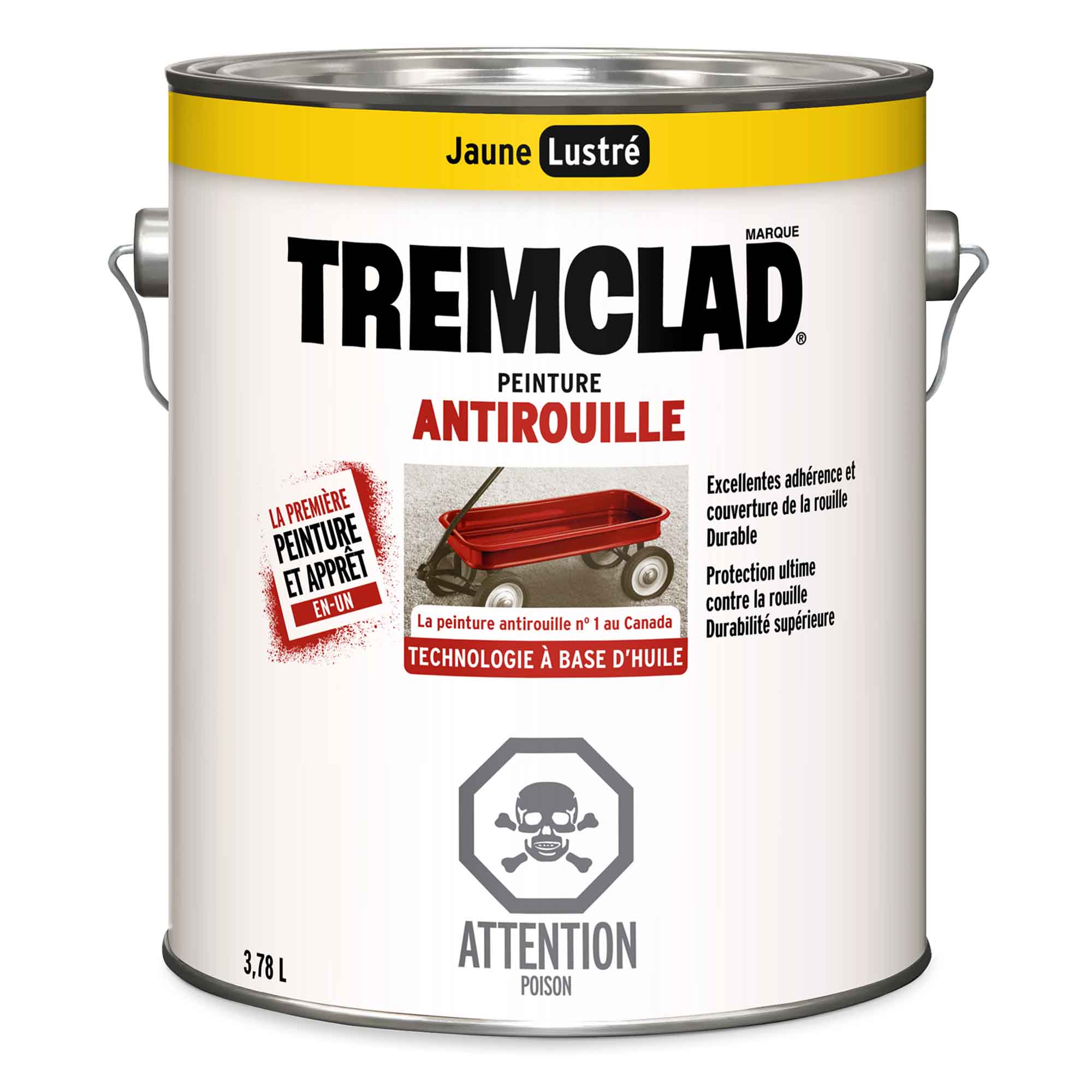 Tremclad peinture antirouille à base d'huile jaune lustré, 3,78 L