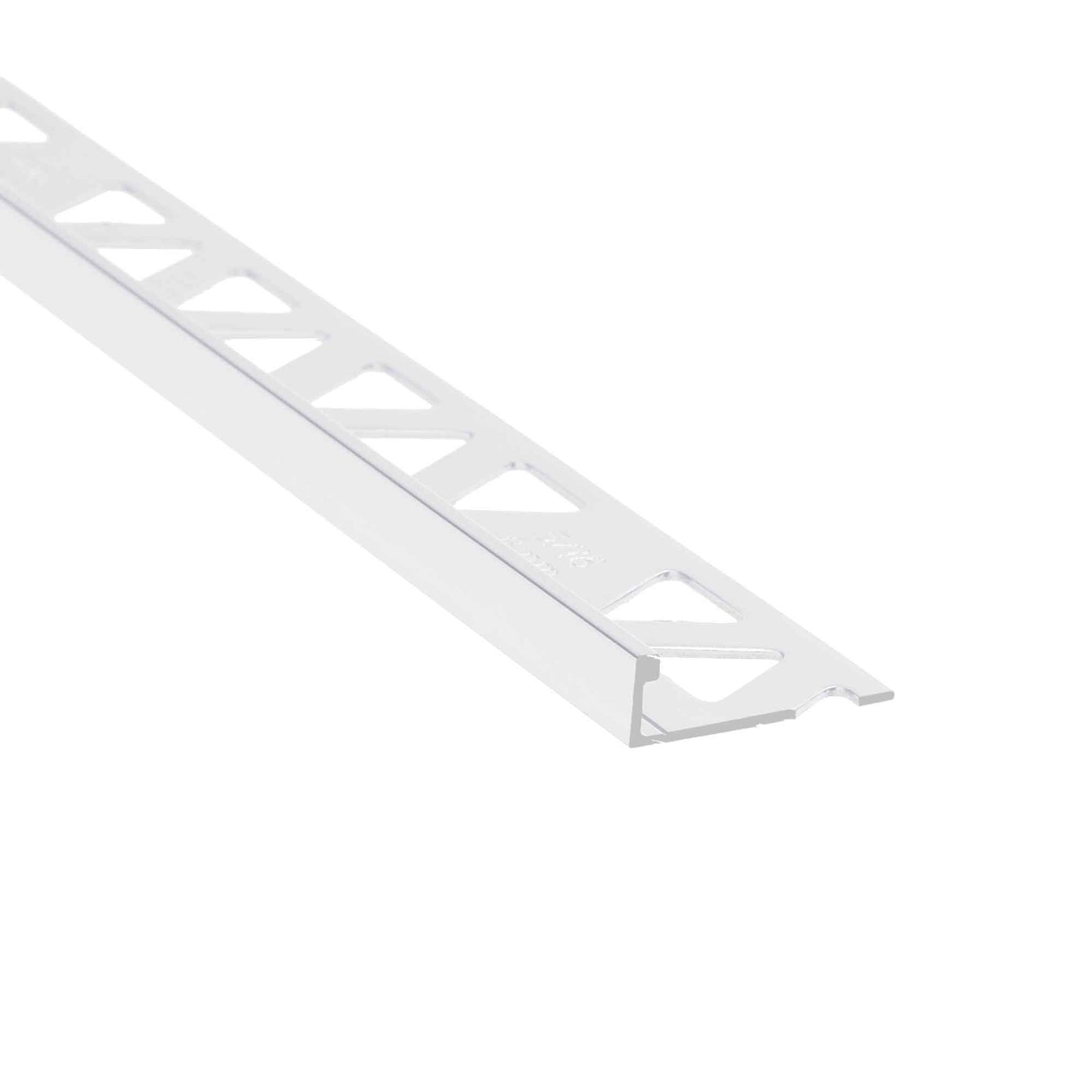 Bordure de carrelage plate en aluminium anodisé blanc, 5/16" x 8'