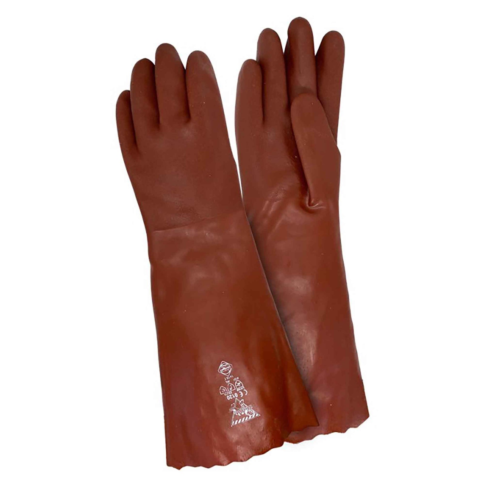 Gants rouges à manches longues en PVC avec paumes à double revêtement, taille unique