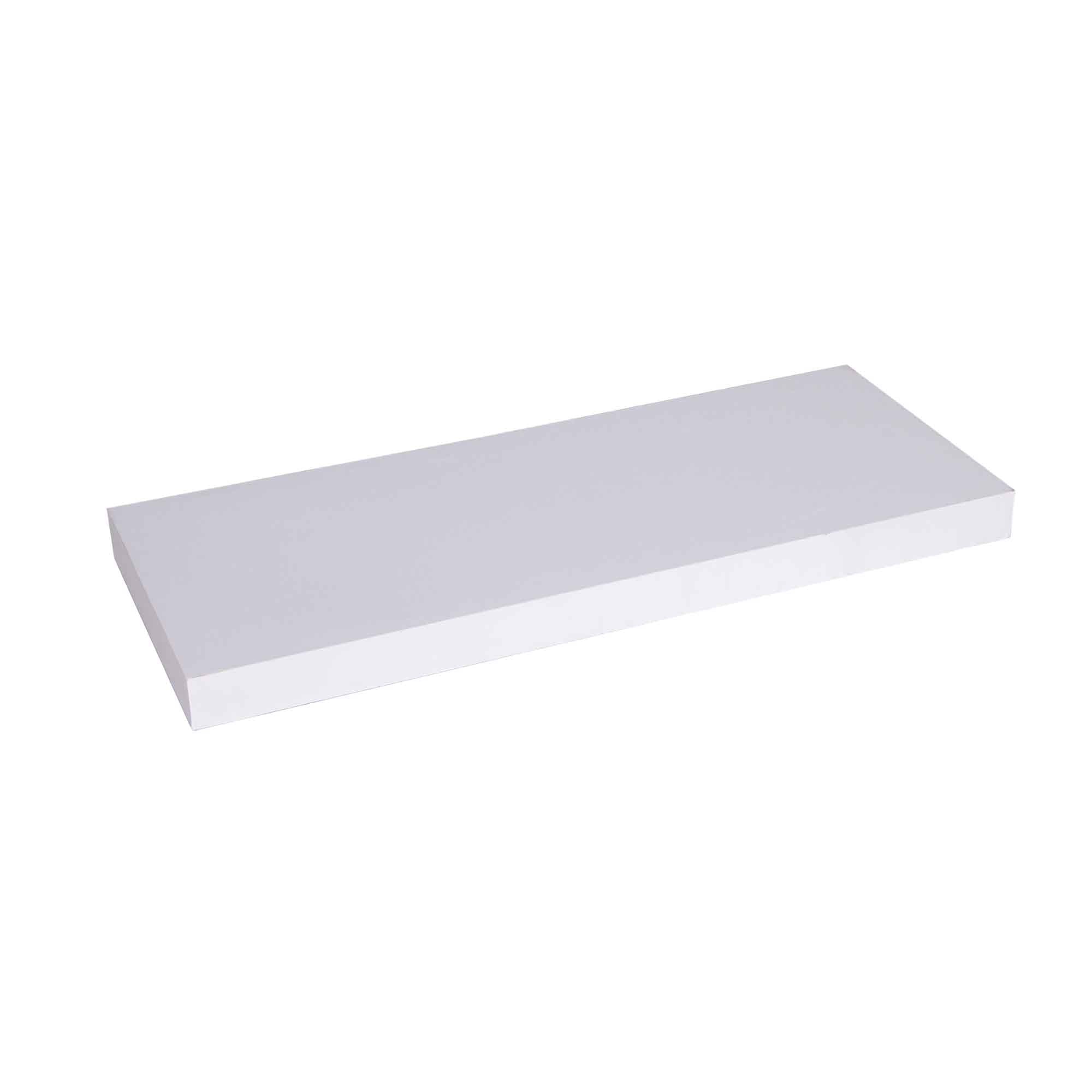 Tablette flottante en MDF blanc, 23,62" x 9,25" x 1,5"