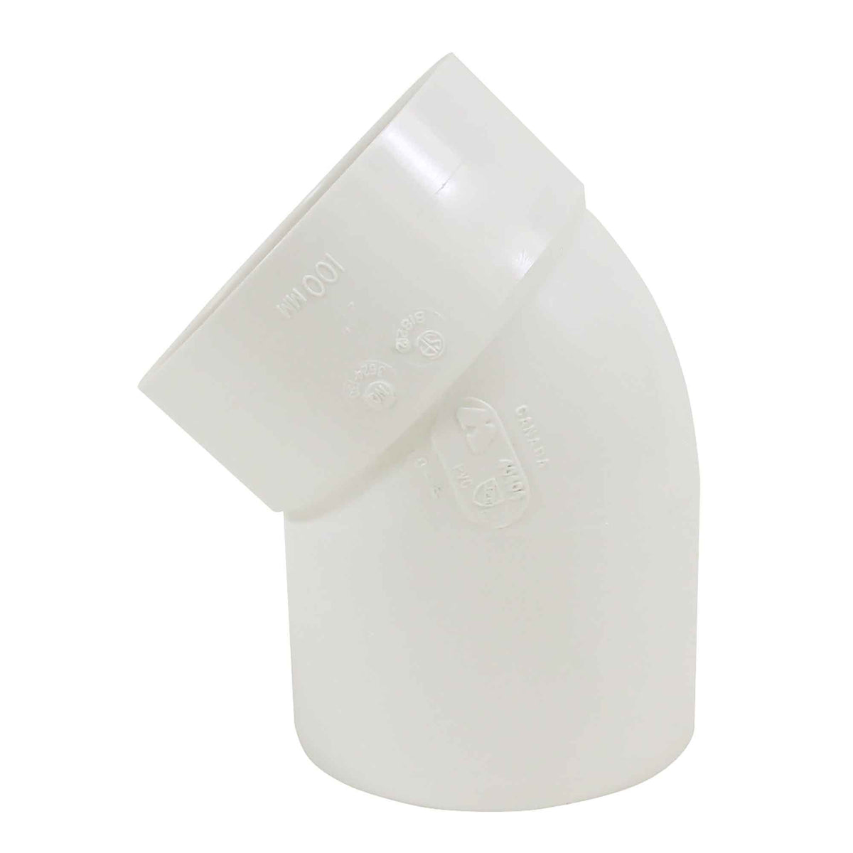 Coude de 45˚ PVC-BDS «mâle x femelle», 3&quot;