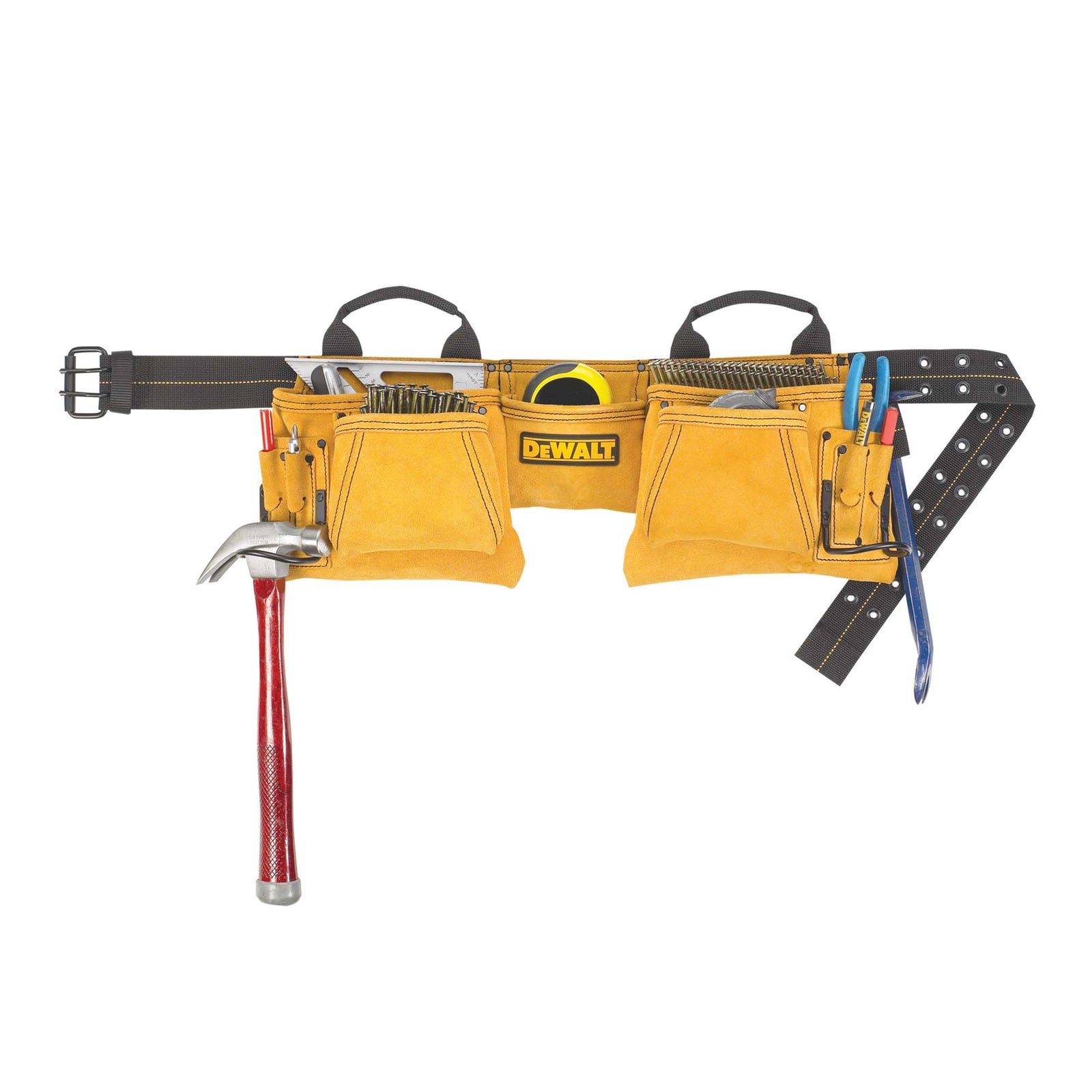 Tablier de menuisier en cuir suédé de 12 poches