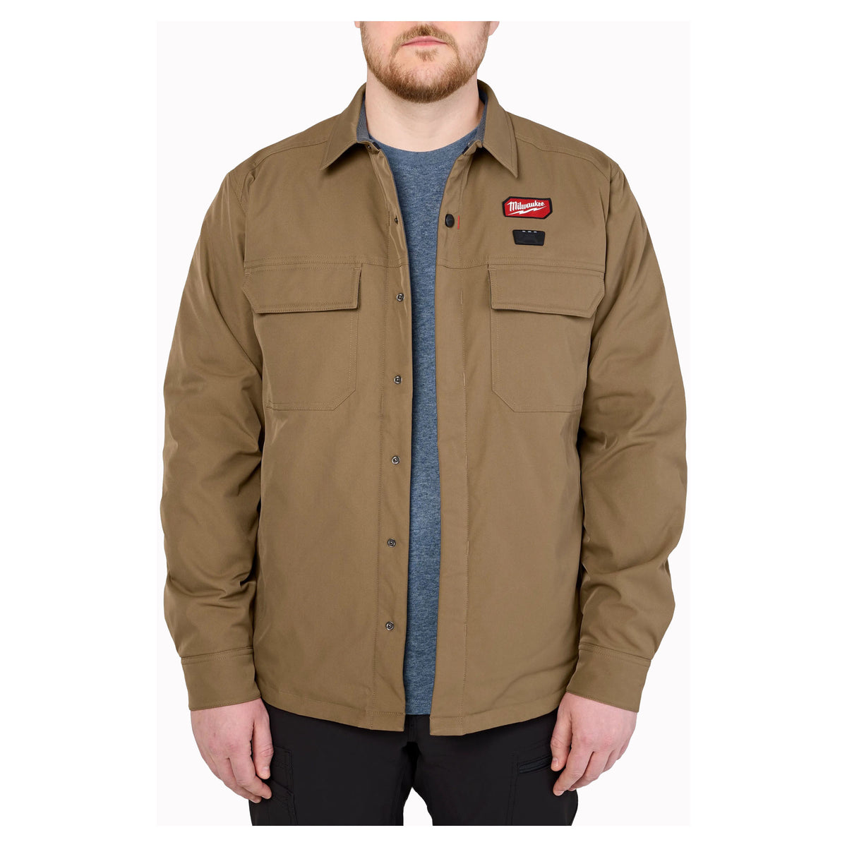 Veste-chemise chauffante M12, grand (kaki)
