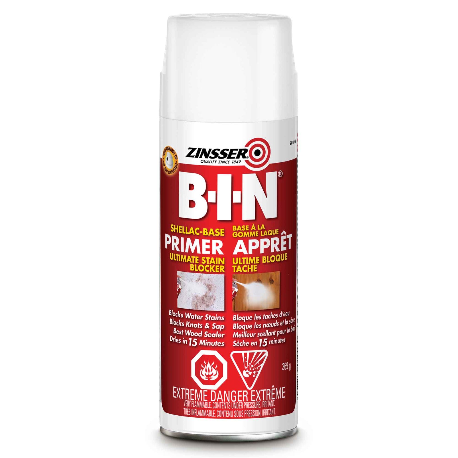 Apprêt scellant alkyde B-I-N en aérosol blanc, 369 g