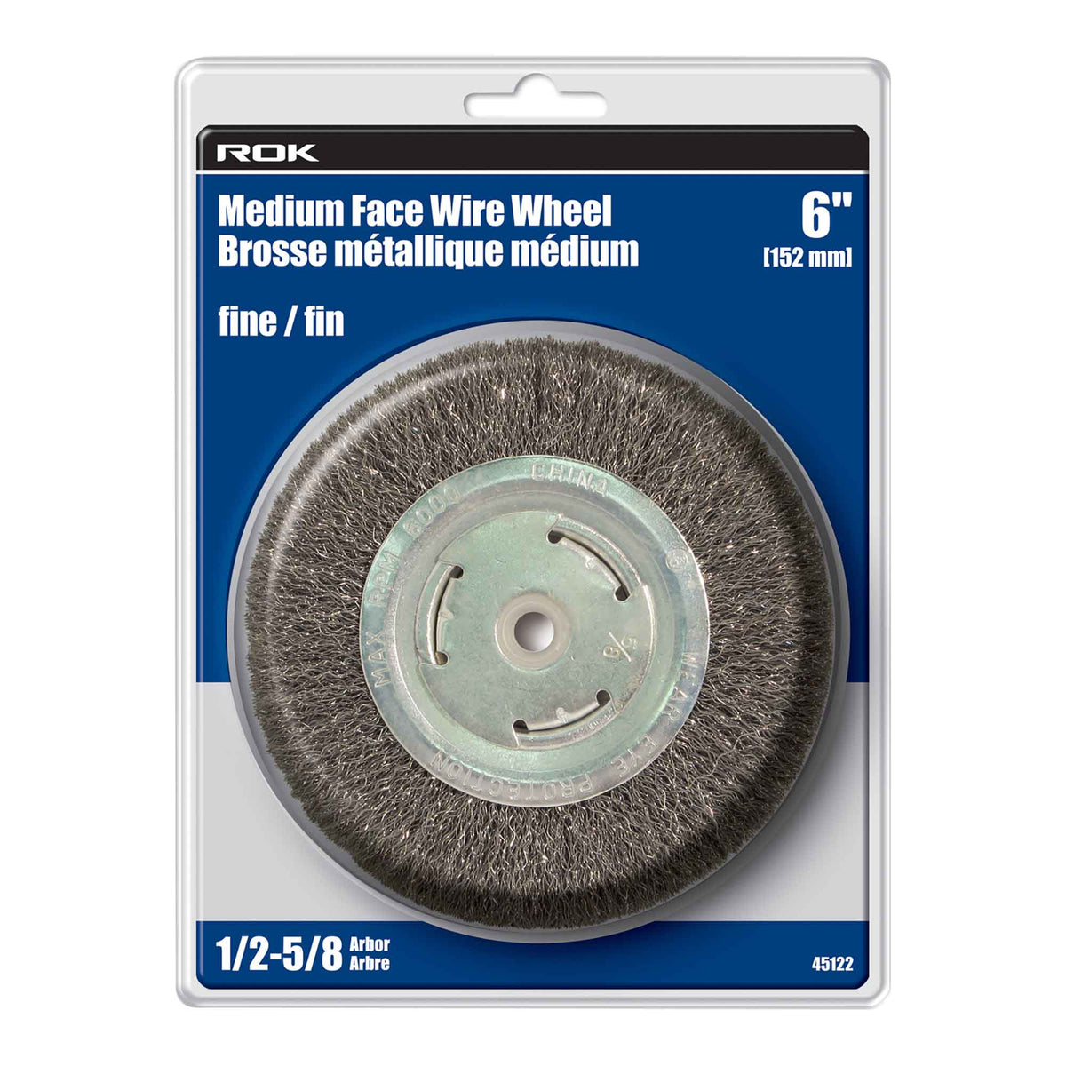 Brosse métallique médium, 6" (fin)