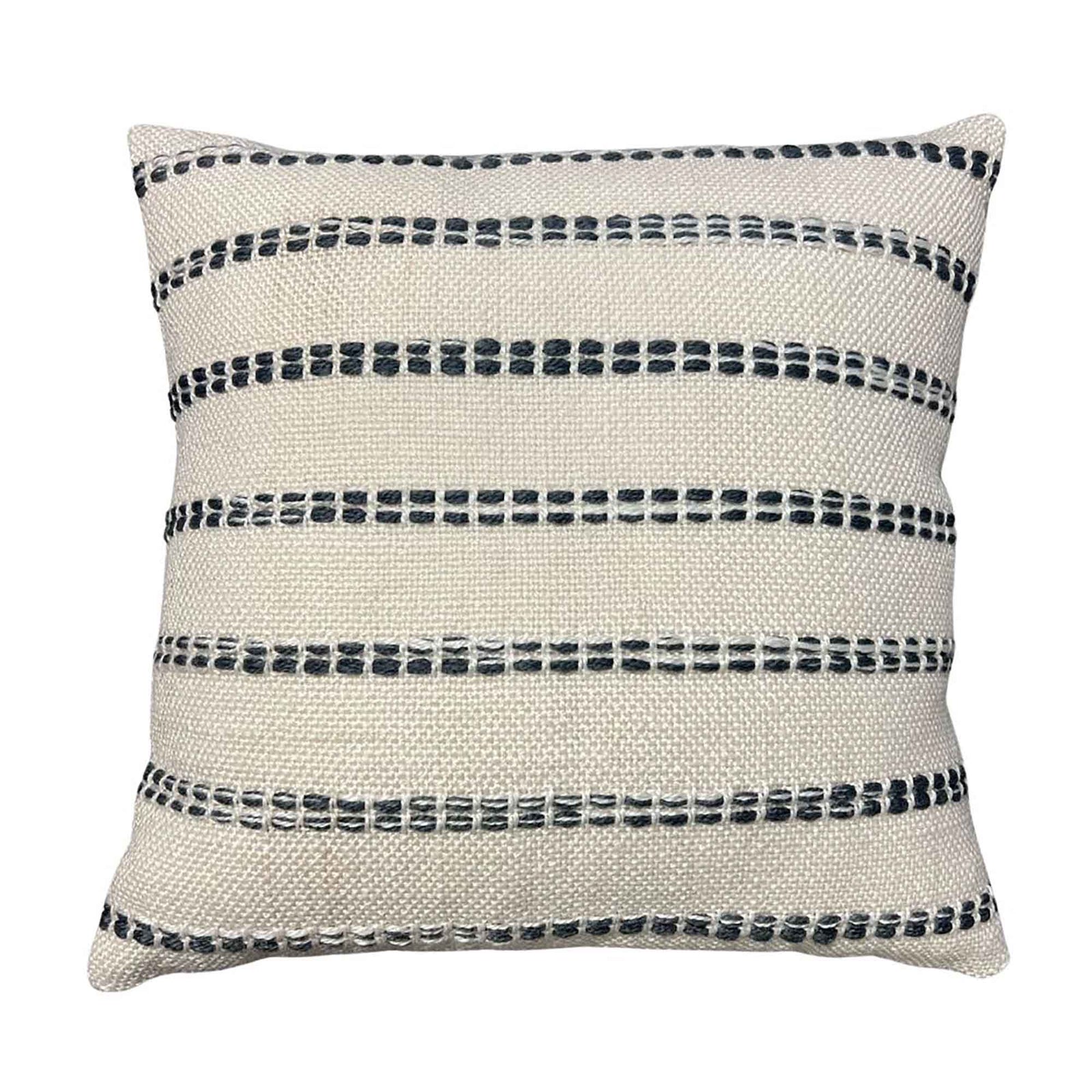 Coussin à rayures Natural, 18'' x 18'' (bleu gris)
